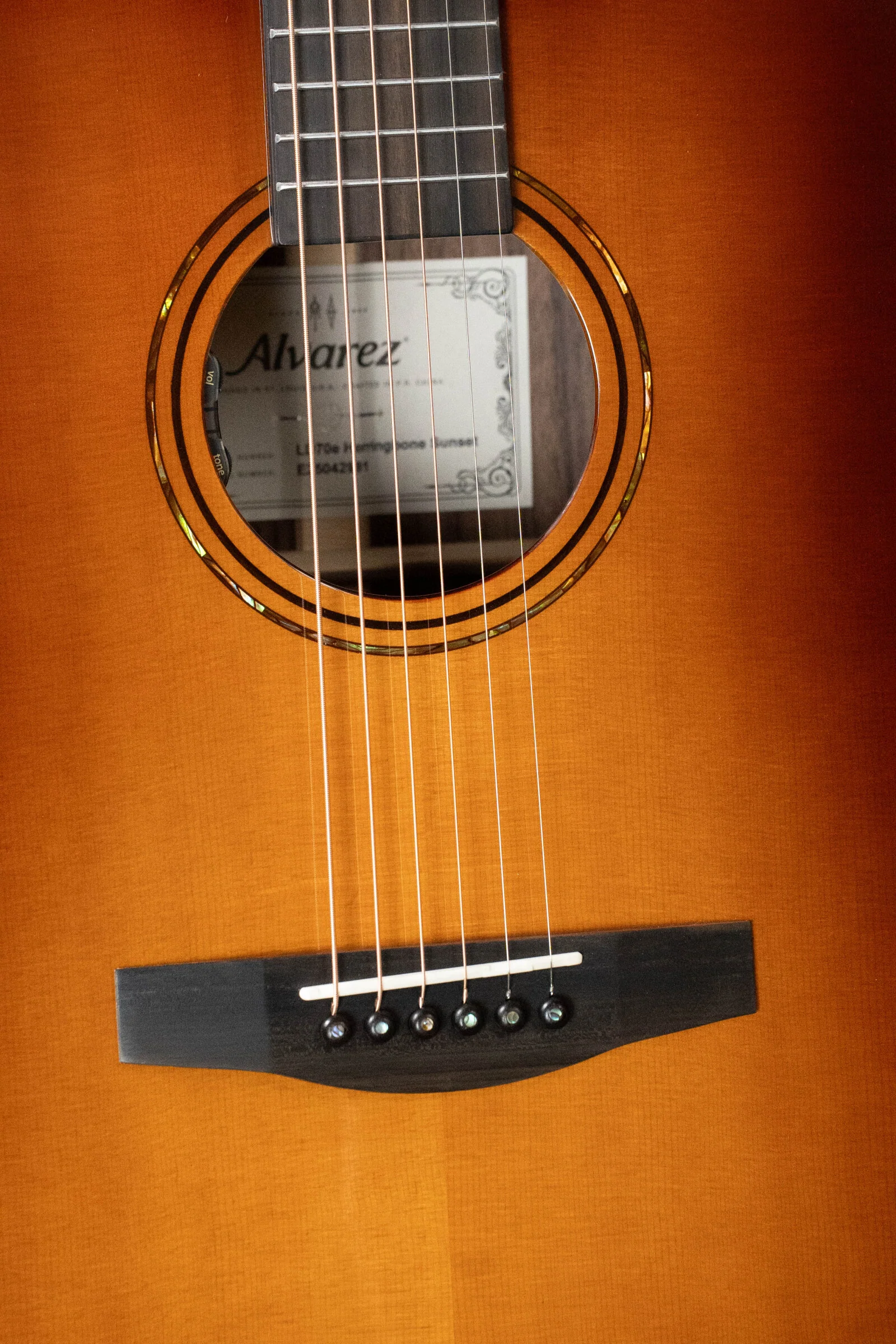 Alvarez Laureate Series LD70e Herringbone Sunset Sitka/Rosewood Dreadnought Guitar w/LR Baggs Hifi Pickup #2981 - Image 3