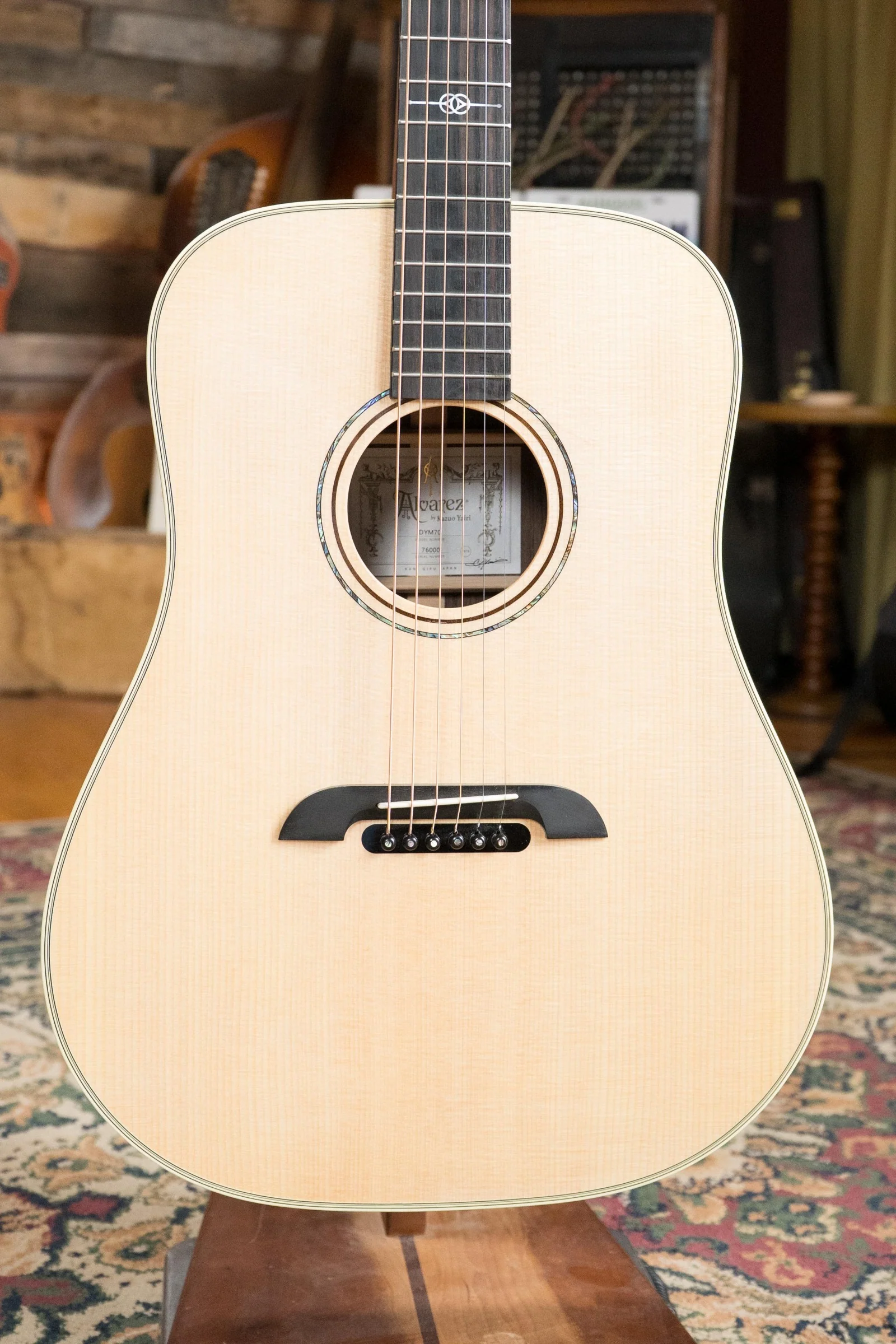 Alvarez Yairi Masterworks DYM70 Sitka/Indian Rosewood Dreadnought Acoustic Guitar #6000 - Image 7