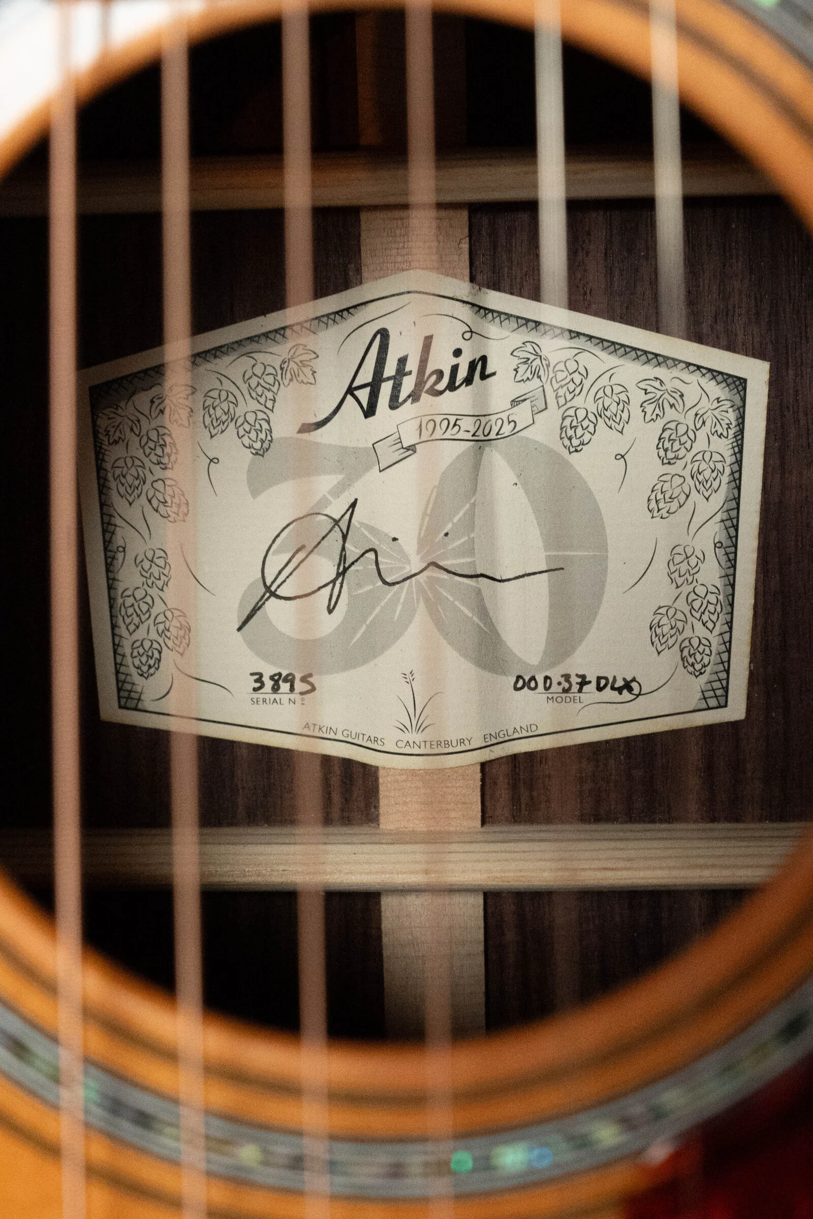 Atkin 00037 DLX Sitka/East Indian Rosewood OOO Acoustic Guitar #3895 - Image 4