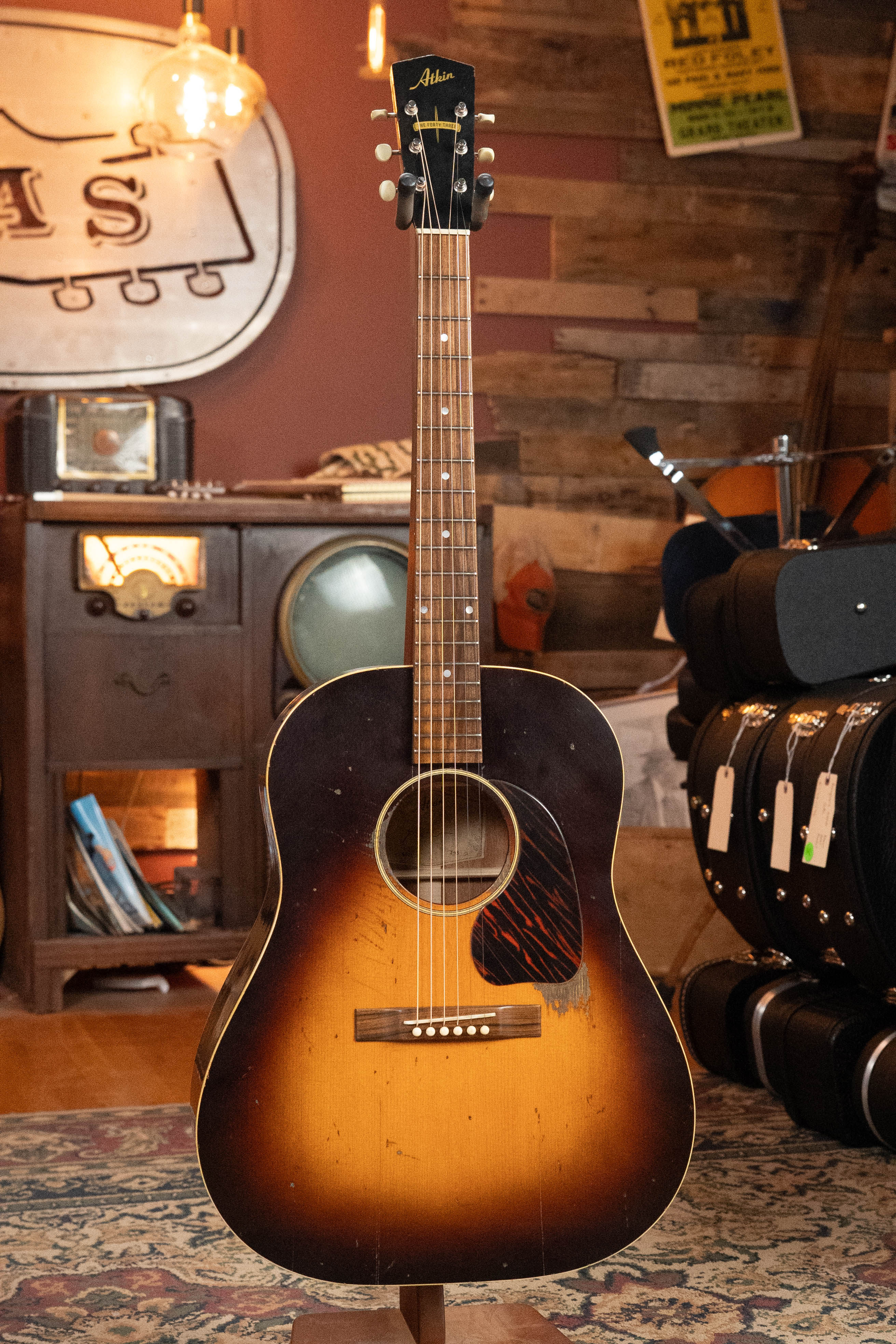 Atkin J43 Baked Sitka/Mahogany Heavy Aged Slope Shoulder Dreadnought Acoustic Guitar #4001 - Image 6