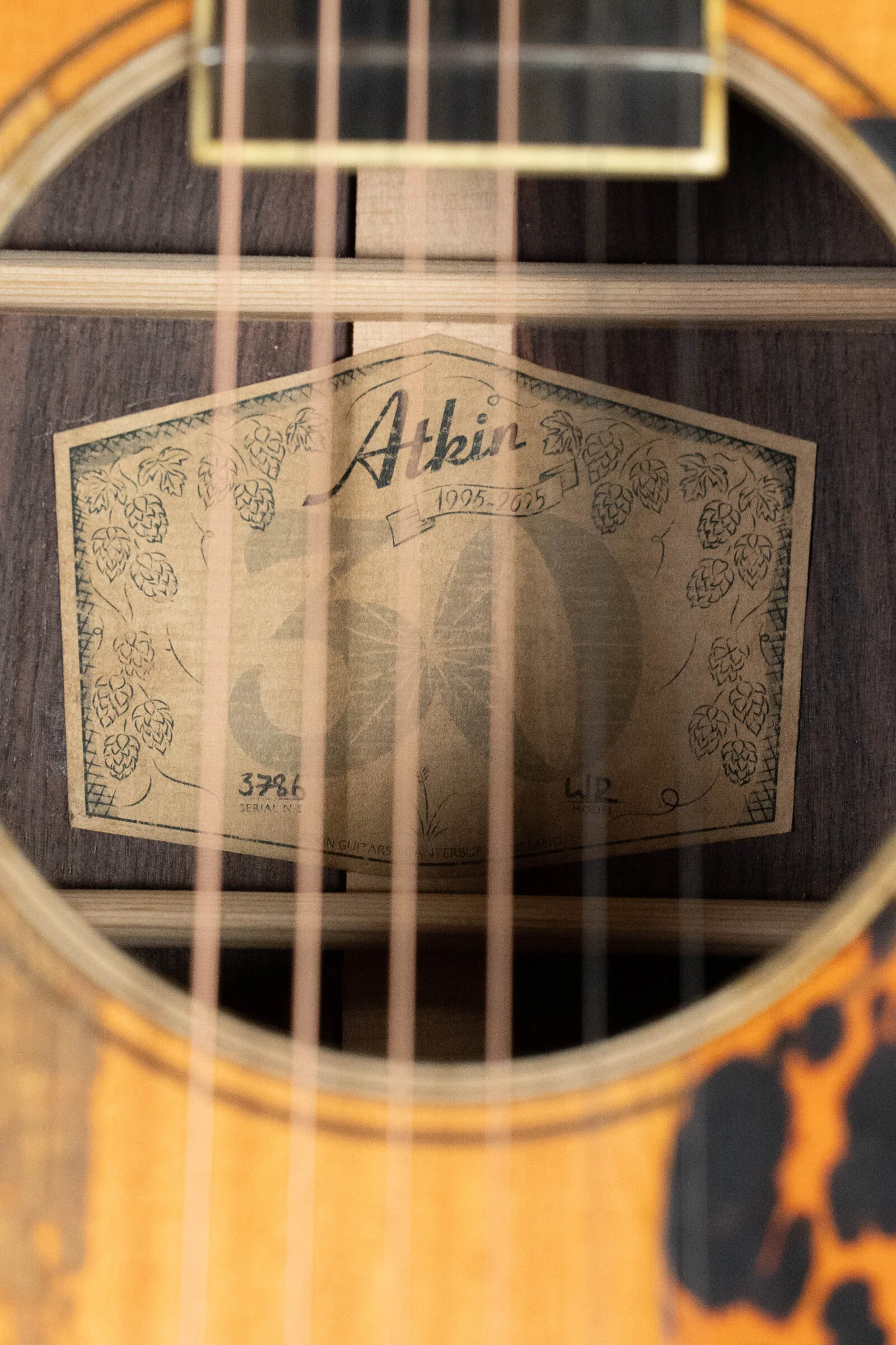 Atkin White Rice Heavily Aged Stika/Rosewood Dreadnought Acoustic Guitar # 3786 - Image 6