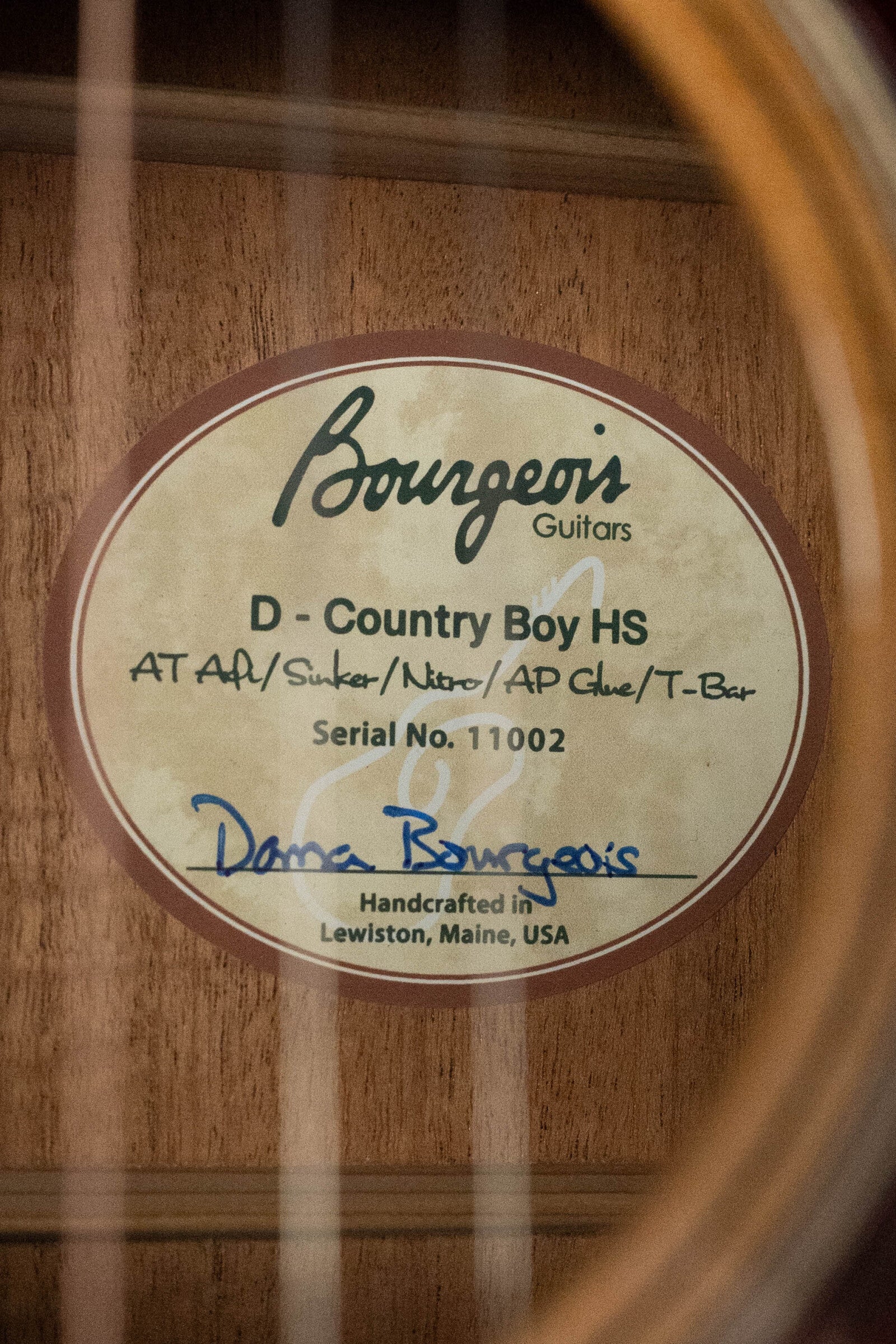 Bourgeois Heirloom Series T-Bar and Fabric Brace Country Boy HSCB-D Adirondack/ Sinker Mahogany Dreadnought Acoustic Guitar #1002 - Image 4
