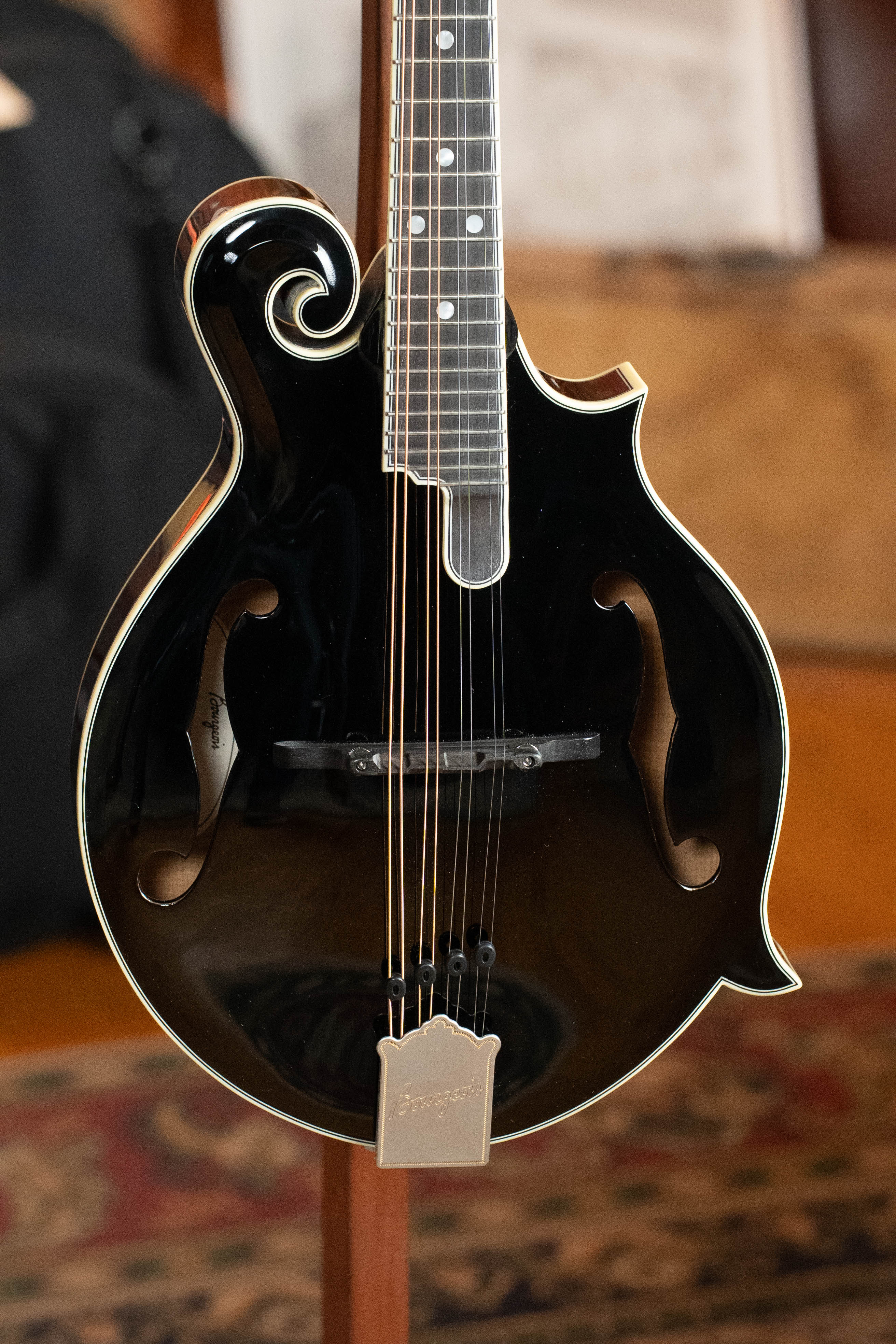 Bourgeois Limited Chocolate M5-F-BT Aged-Tone Adirondack/Maple Black Top F-Style Mandolin #6108 - Image 7