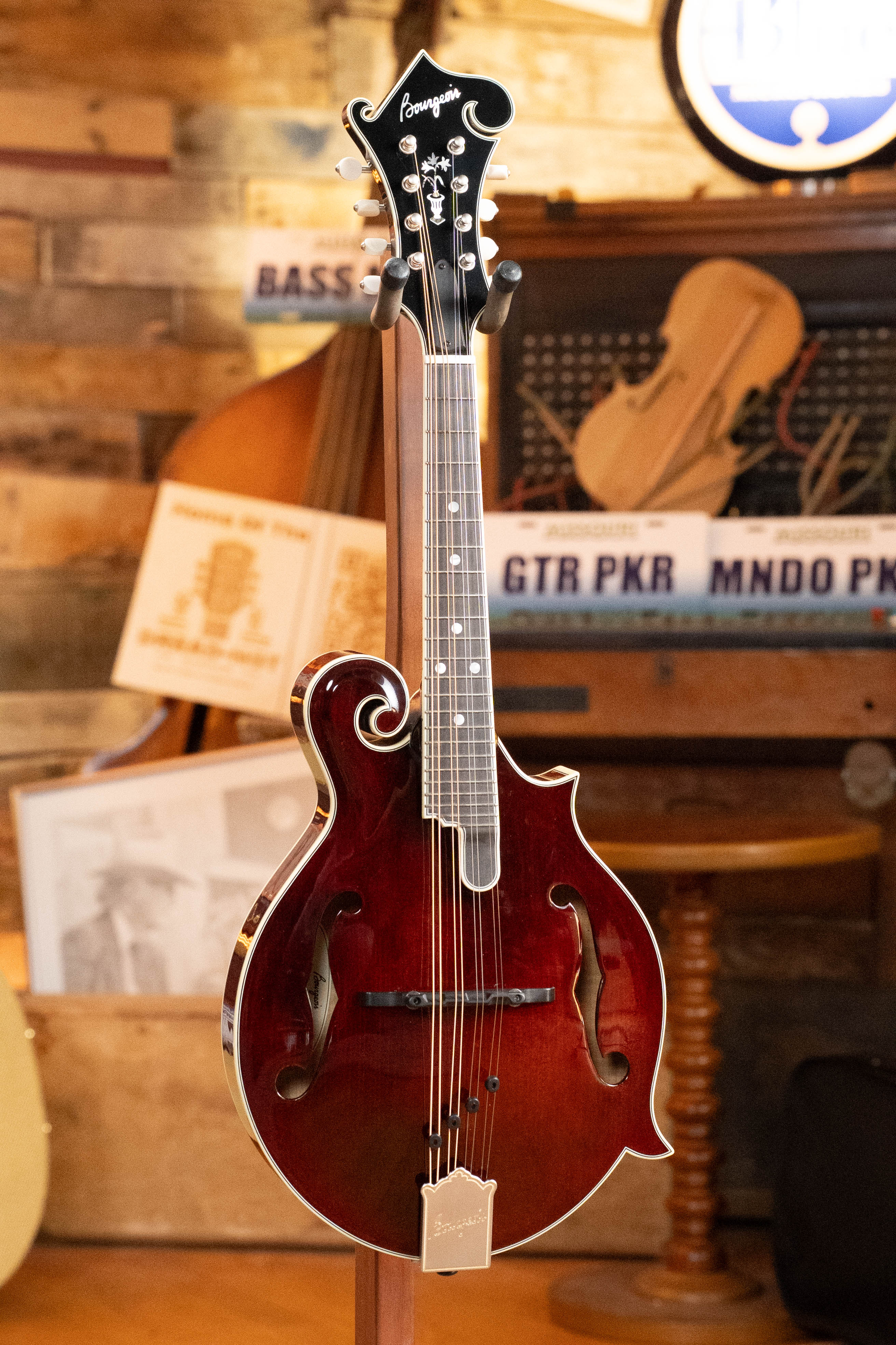 Bourgeois M5-F-CR Aged-Tone Adirondack/Maple Cordovan Red F-Style Mandolin #2138 - Image 6