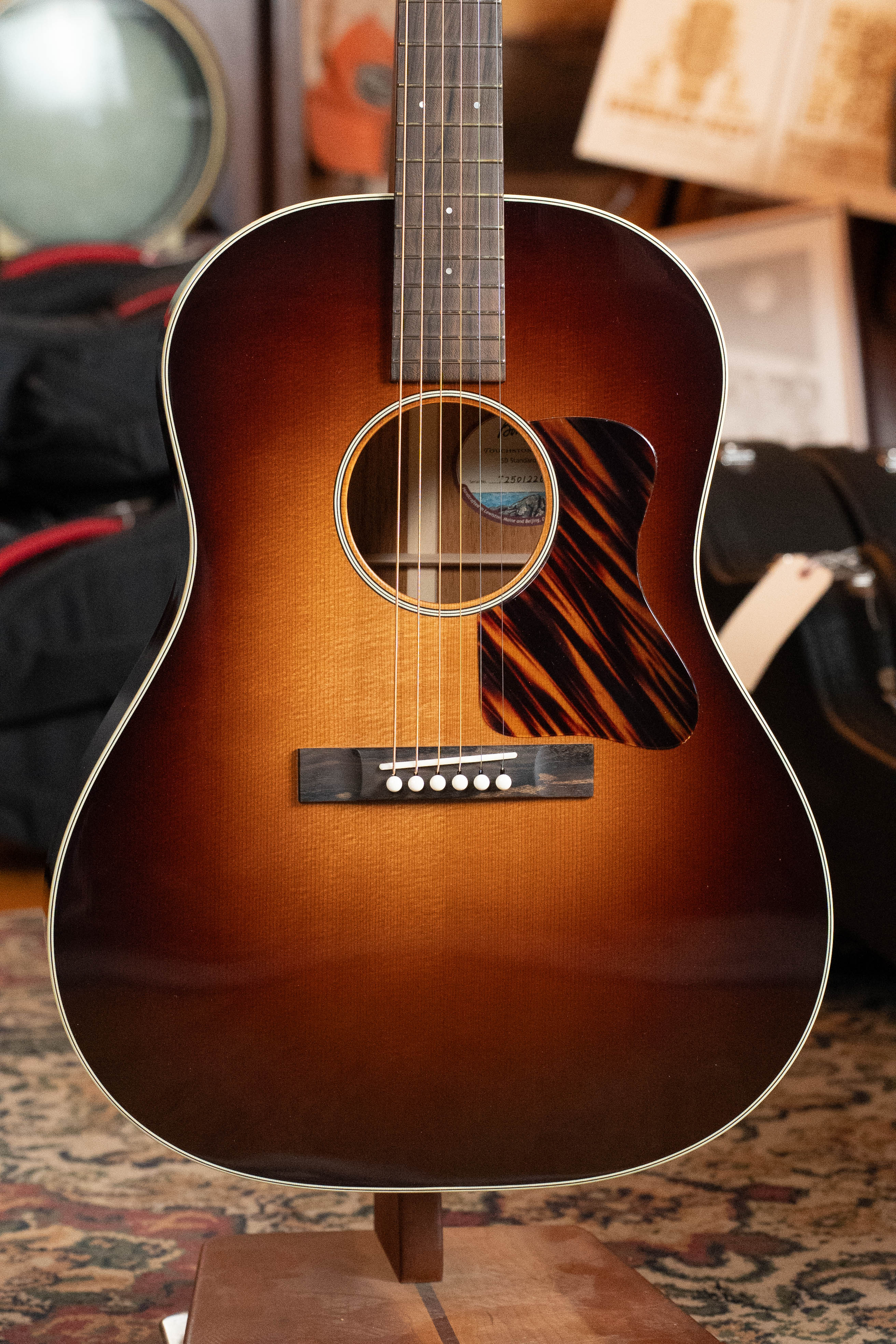 Bourgeois The Standard SDS/TS Touchstone Series Torrefied Sitka/Mahogany Slope Shoulder Sunburst Dreadnought Acoustic Guitar #1226 - Image 7