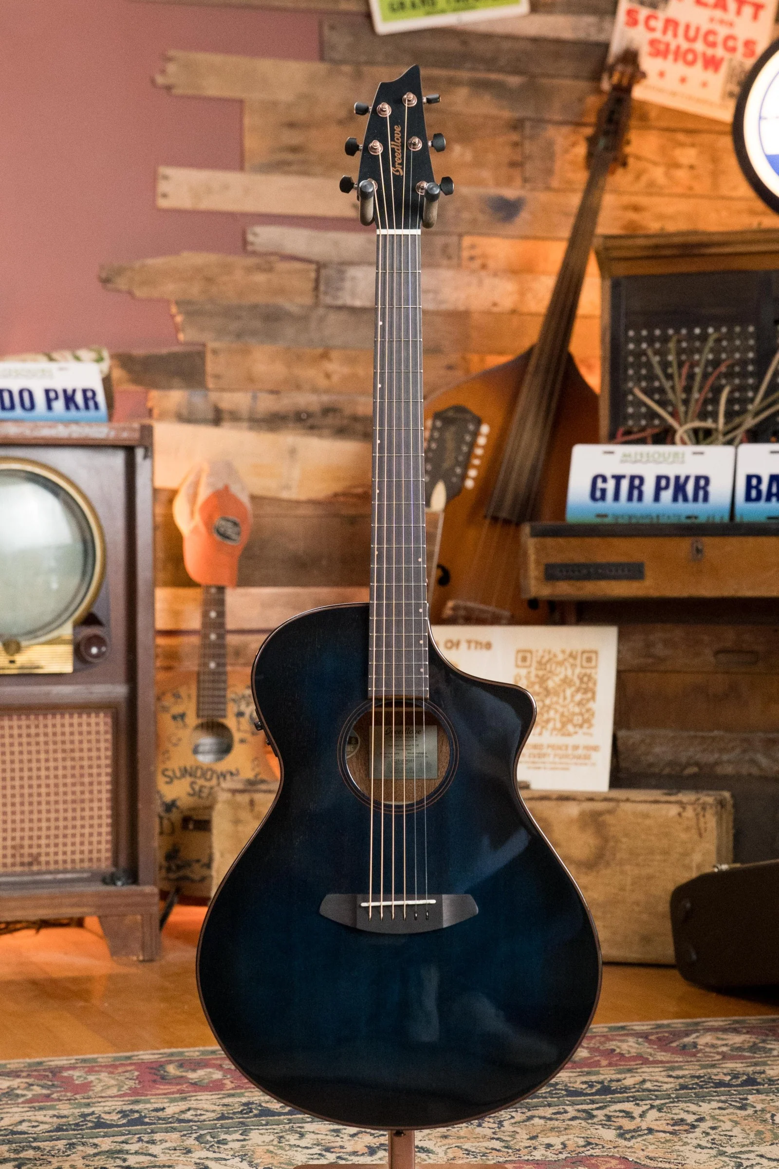 Breedlove Rainforest S All Mahogany Cutaway Concert Papillon Guitar w/Electronics #4541 - Image 5