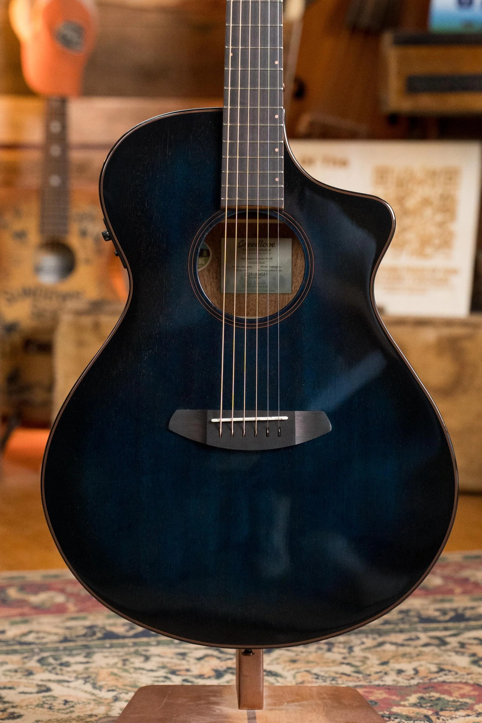 Breedlove Rainforest S All Mahogany Cutaway Concert Papillon Guitar w/Electronics #4541 - Image 6
