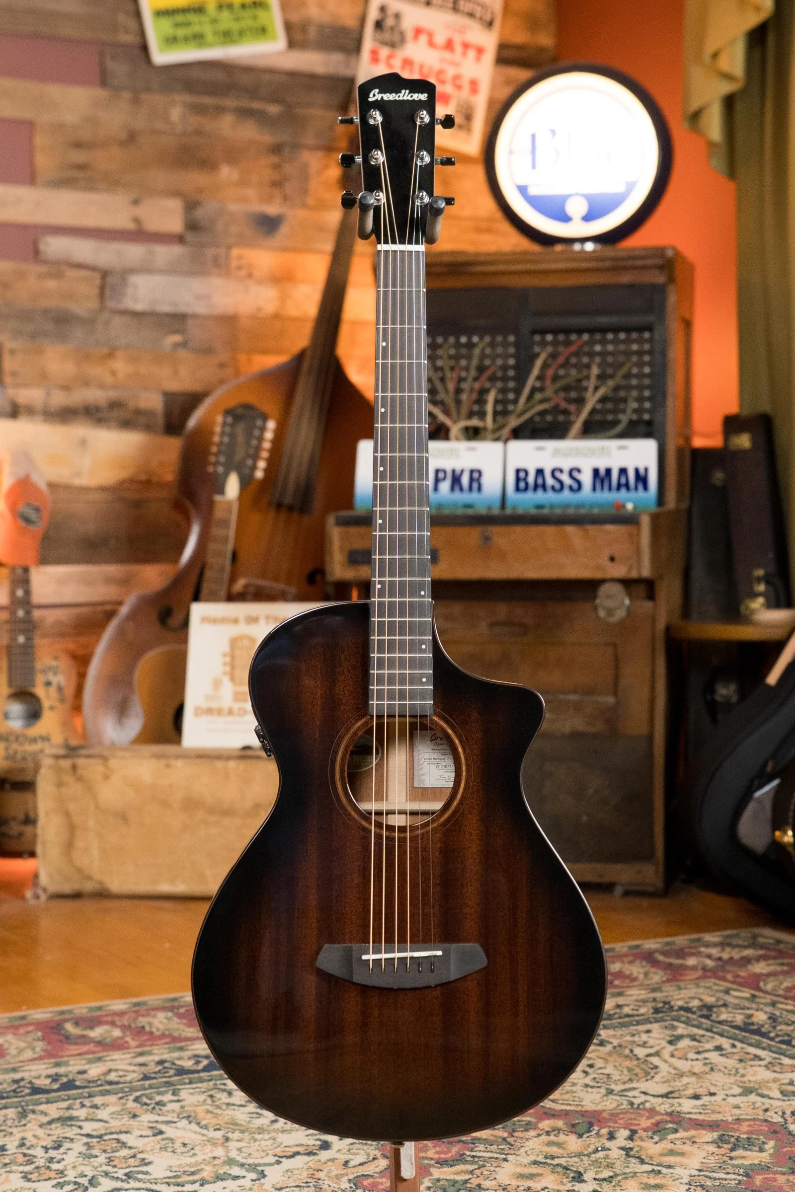 Breedlove Wildwood Pro Series All Mahogany Cutaway Parlor Concertina Suede Guitar w/Electronics #1165 - Image 5