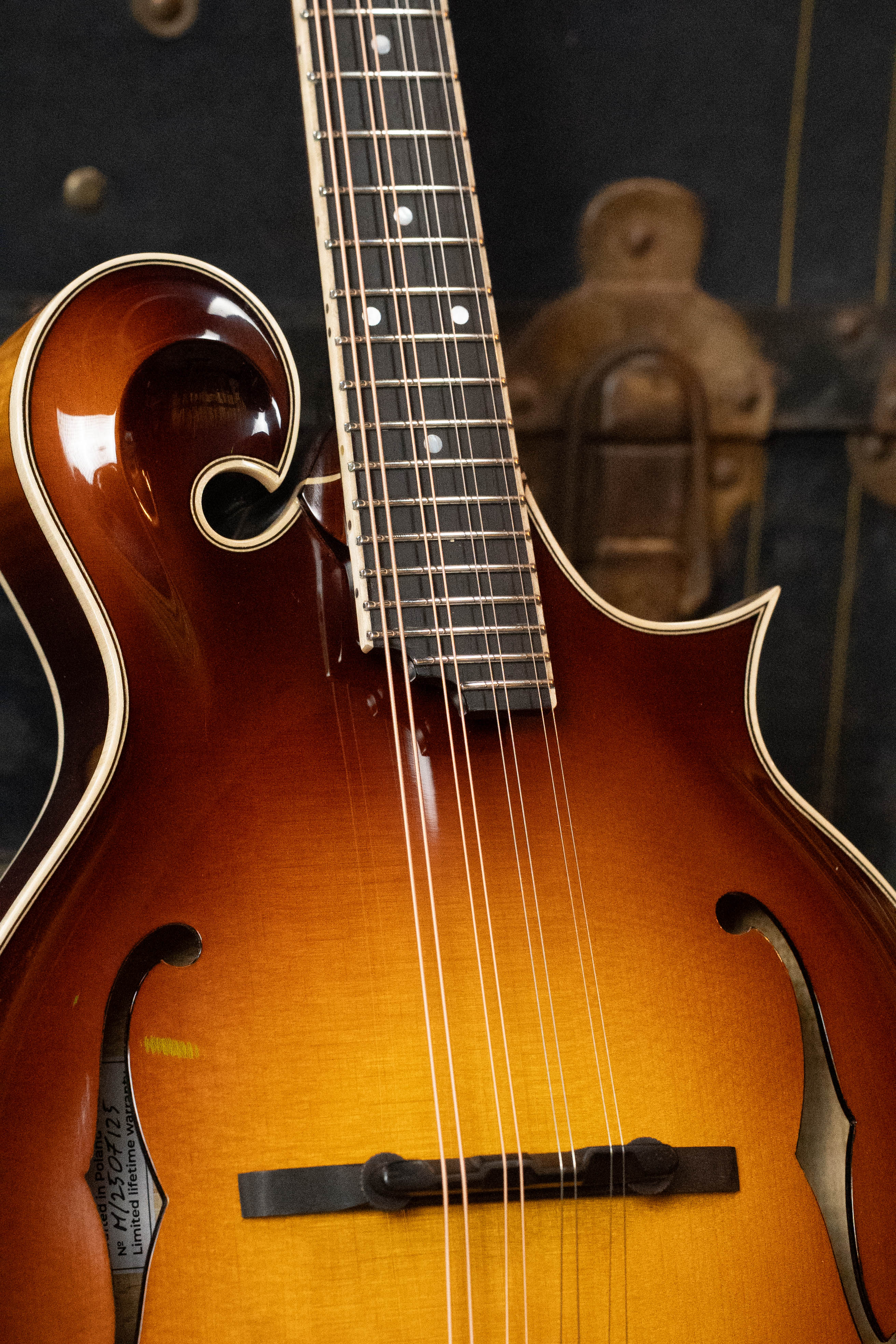 Bulas Carpathian Spruce/Curly Maple Persephone Cremona Sunburst F-Style Mandolin #7125 - Image 4
