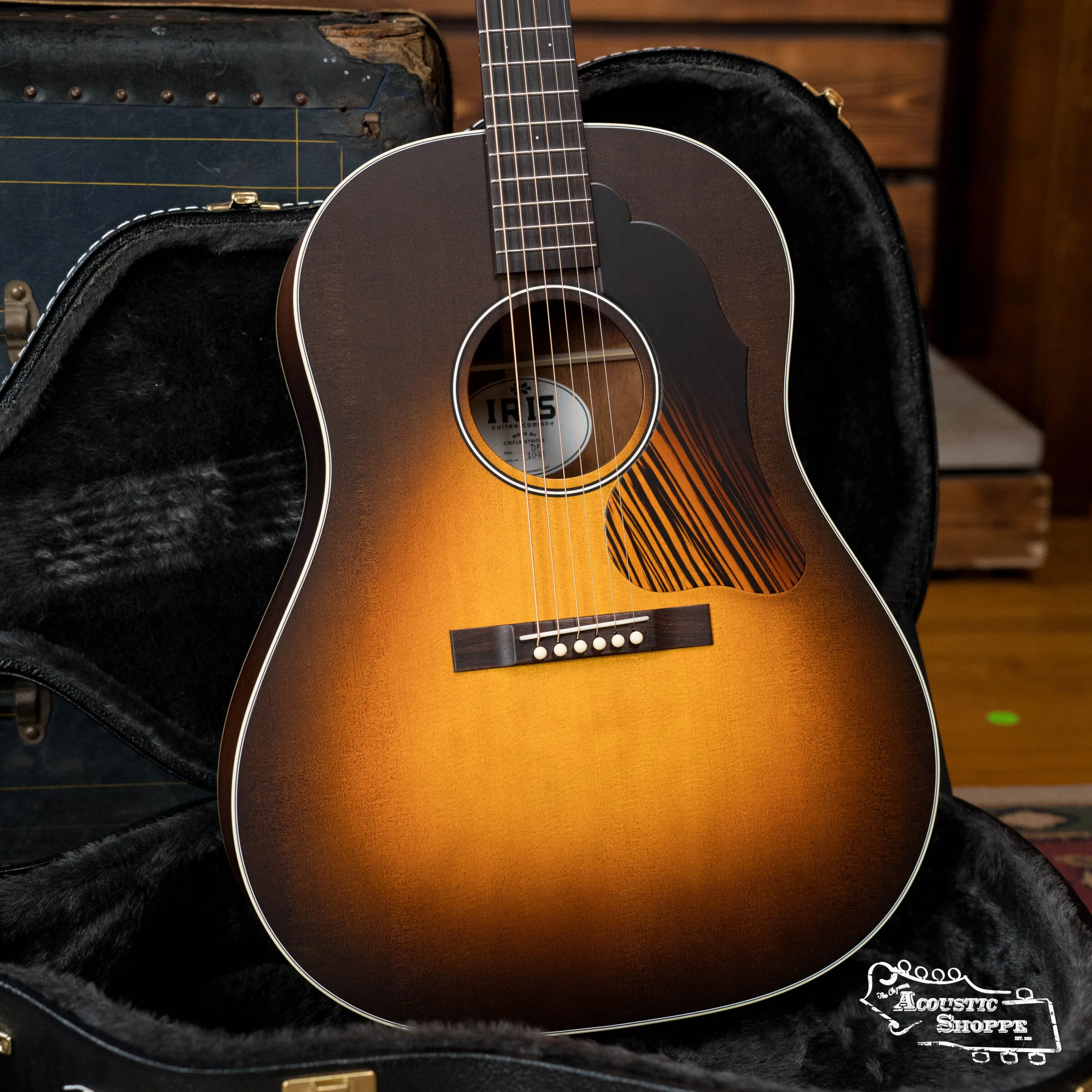 IRIS DF *Custom* Guild Sitka/Old Mahogany Burst Slope Shoulder Dreadnought Guitar #1044 - Image 20