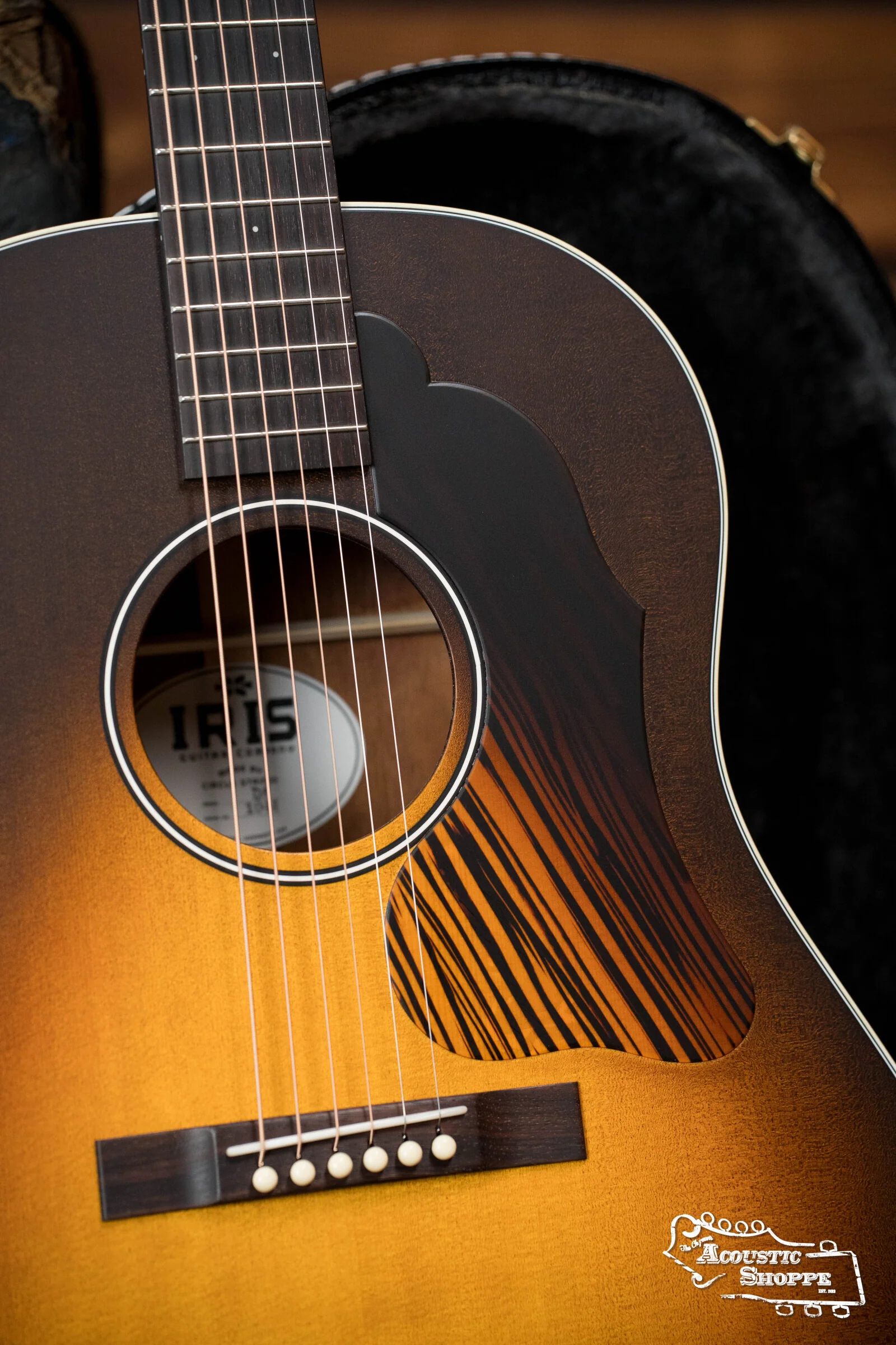 IRIS DF *Custom* Guild Sitka/Old Mahogany Burst Slope Shoulder Dreadnought Guitar #1044 - Image 22