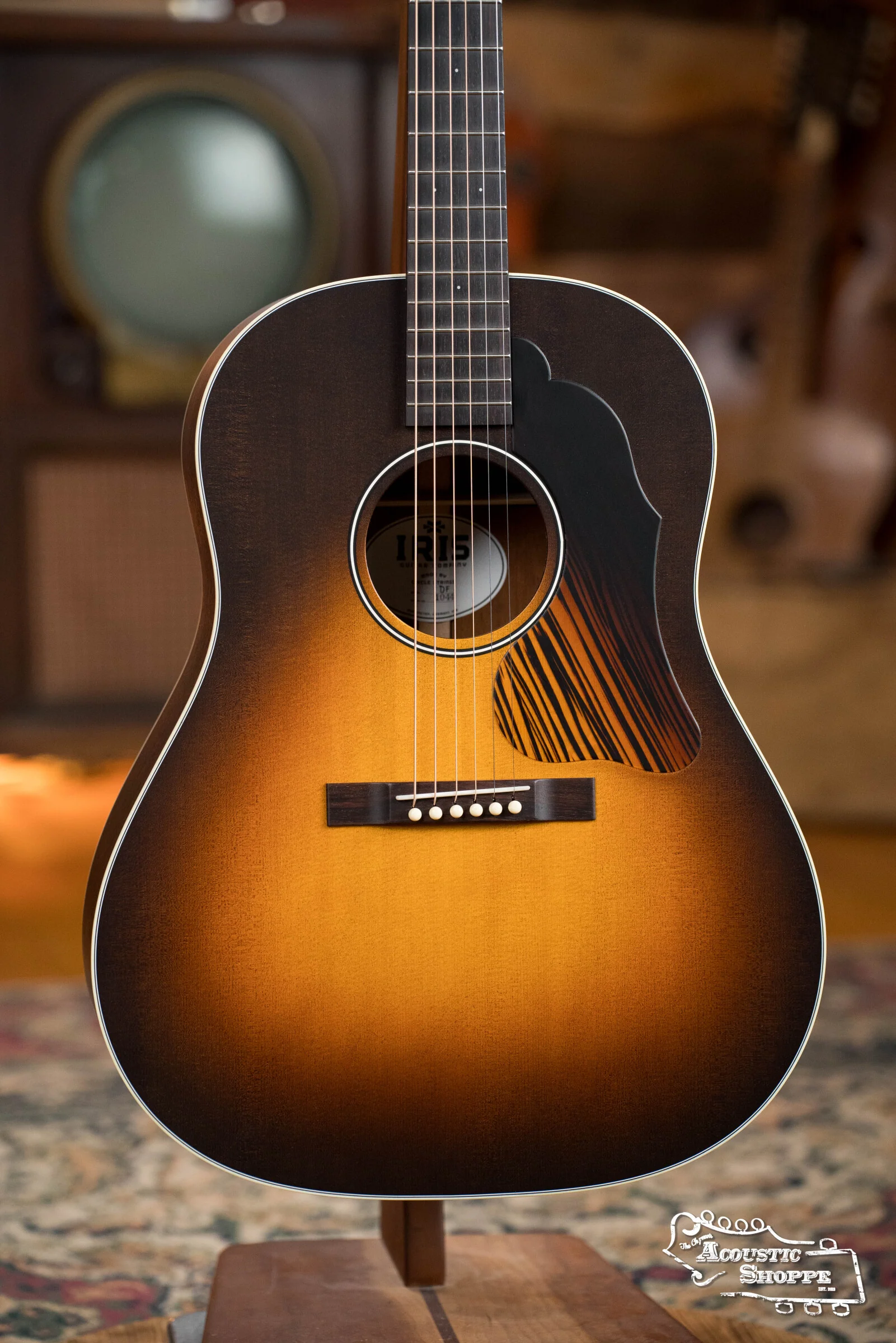 IRIS DF *Custom* Guild Sitka/Old Mahogany Burst Slope Shoulder Dreadnought Guitar #1044 - Image 26