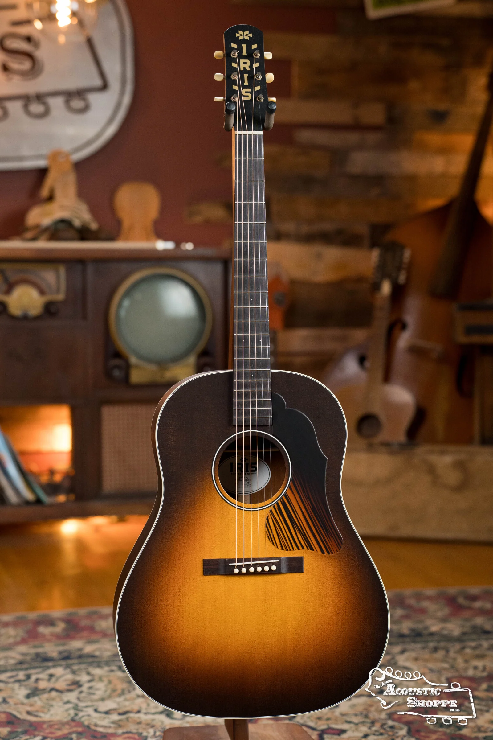IRIS DF *Custom* Guild Sitka/Old Mahogany Burst Slope Shoulder Dreadnought Guitar #1044 - Image 44