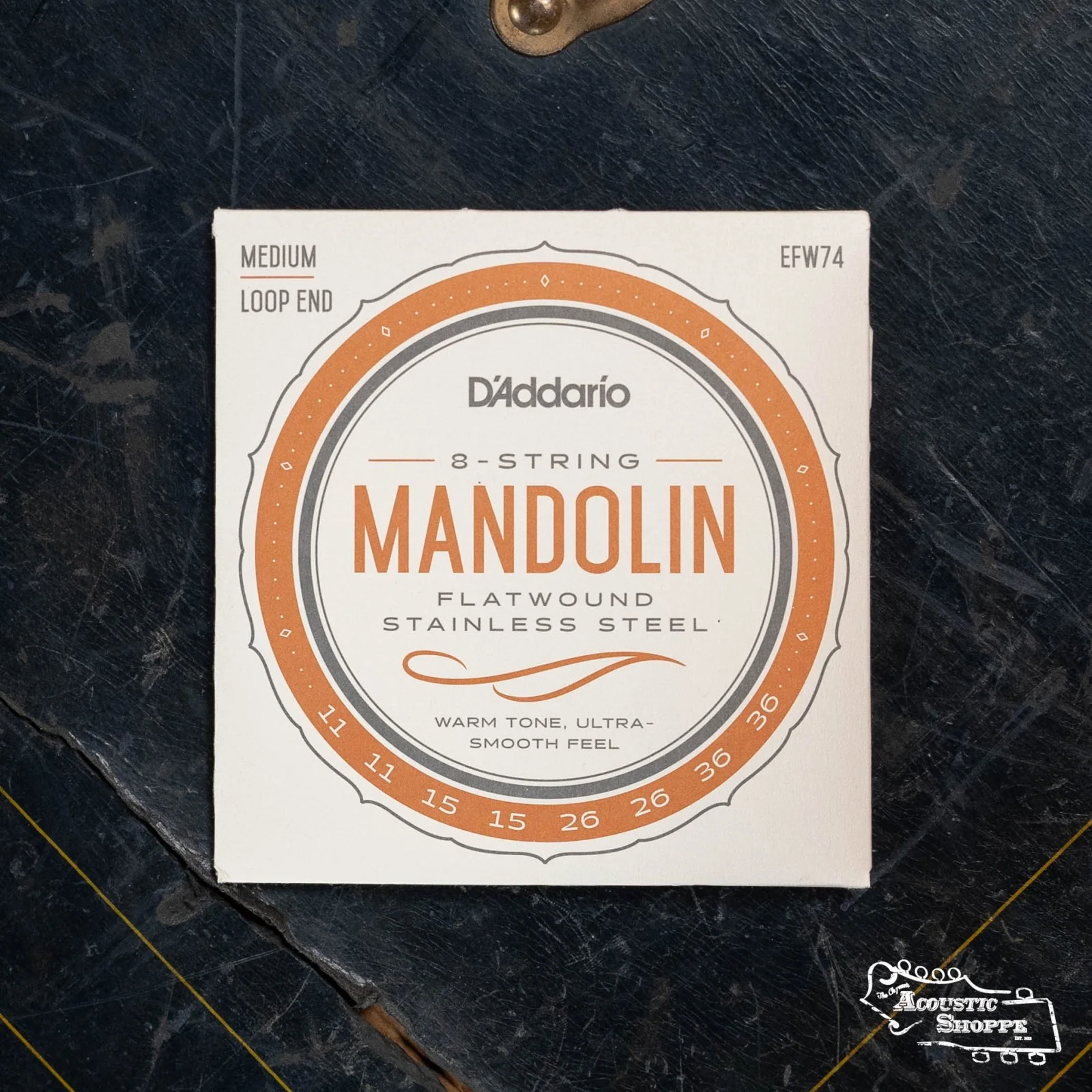 D'Addario EFW74 Flatwound Mandolin Strings, Phosphor Bronze, Medium, 11-36