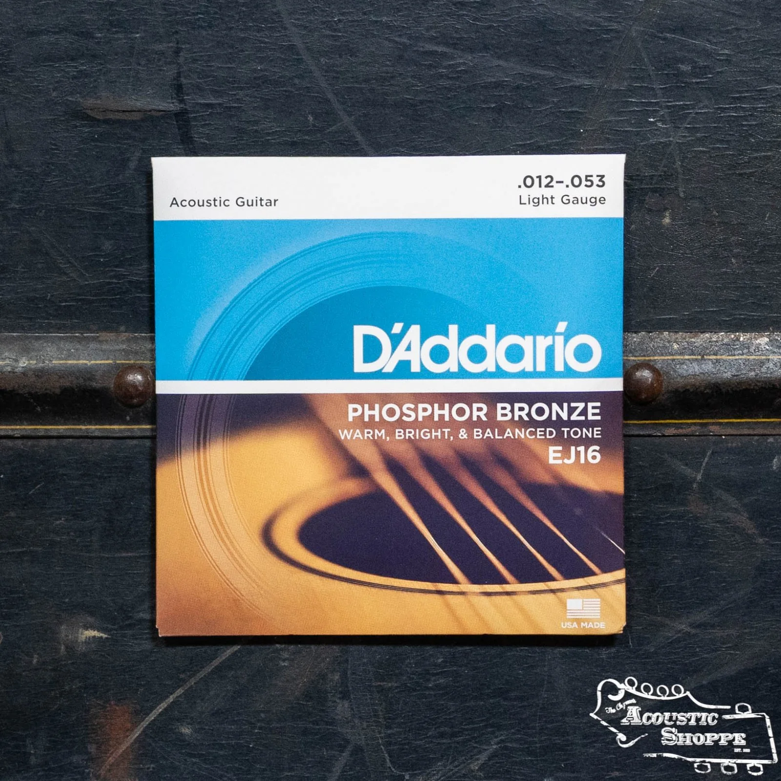 D'Addario EJ16 Phosphor Bronze Acoustic Guitar Strings, Light, 12-53
