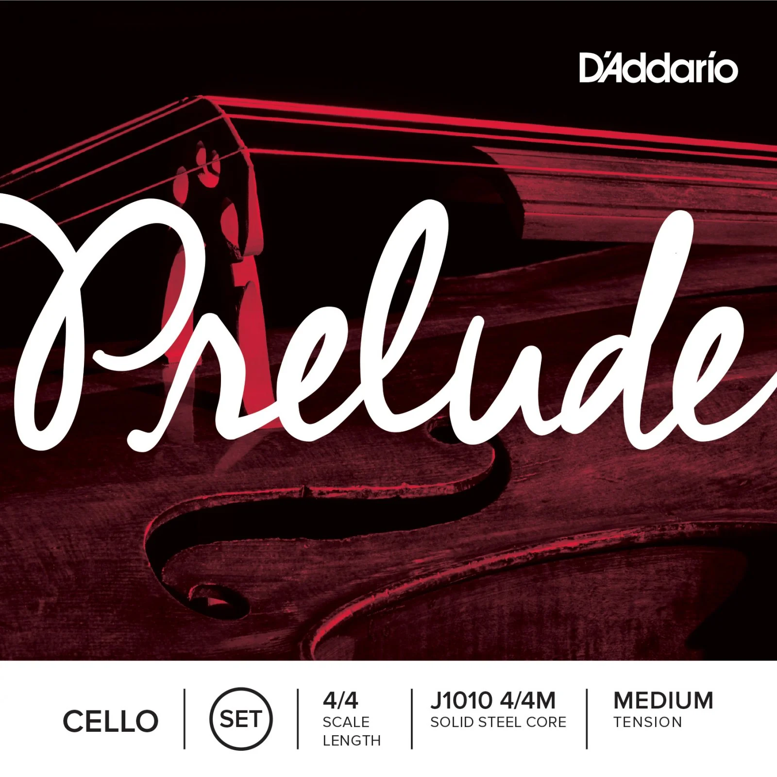 D'Addario J1010 1/2M Prelude Cello String Set, 1/2 Scale, Medium Tension
