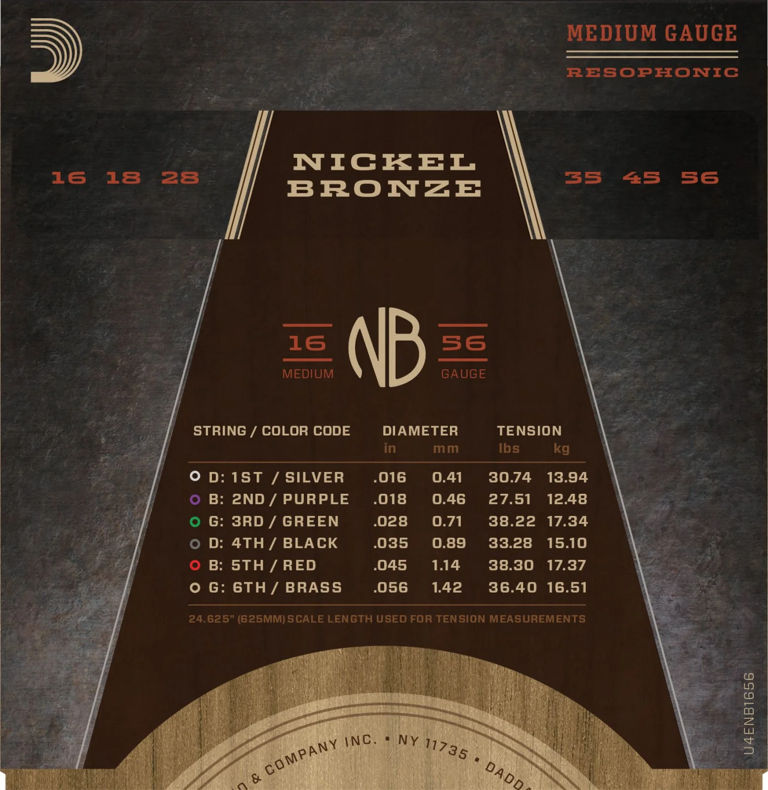 D'Addario NB1656 Nickel Bronze Acoustic Guitar Strings, Resophonic, 16-56 - Image 3