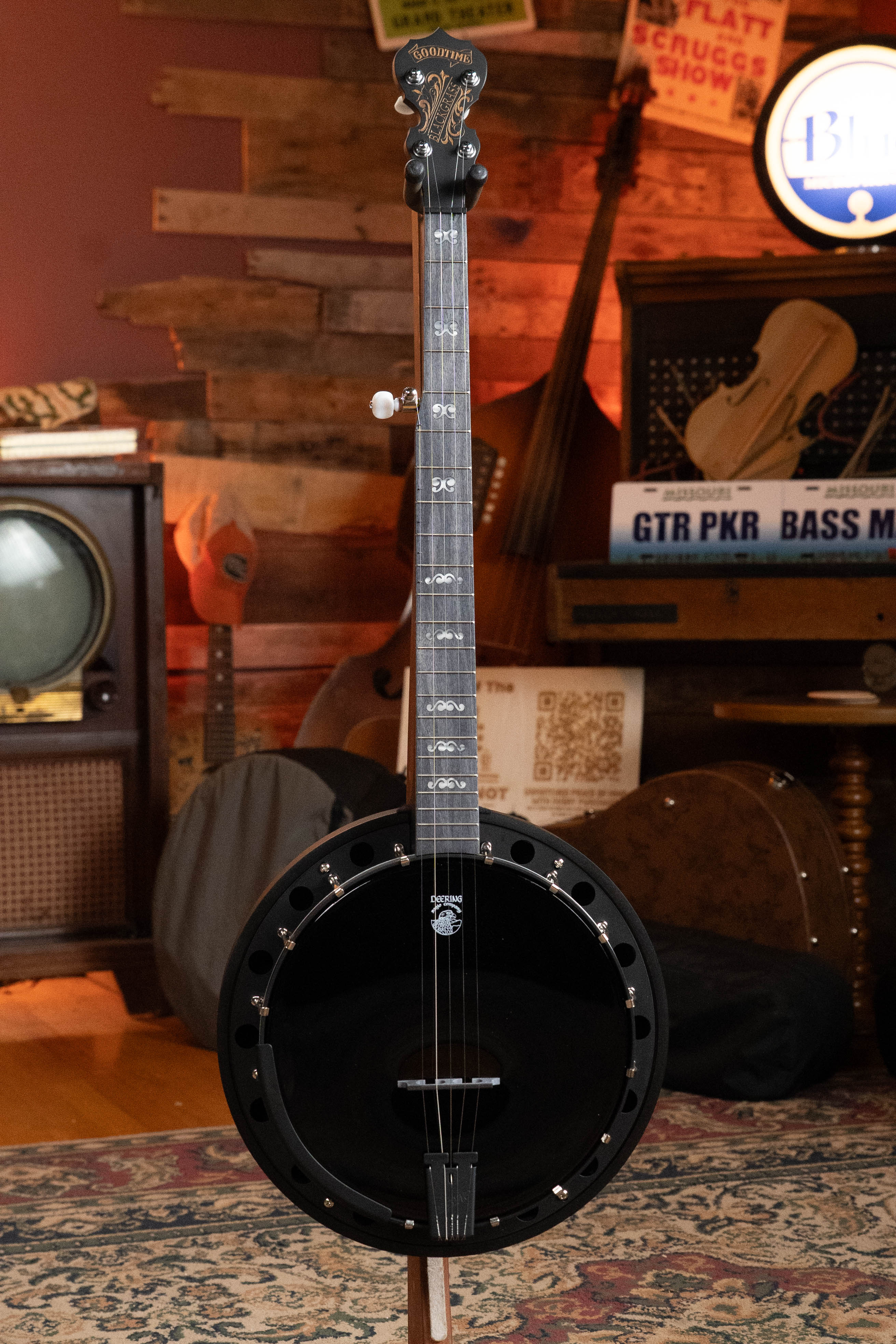 Deering Goodtime "BlackGrass" 5-String Banjo w/Resonator & Spikes Installed #4252 - Image 4