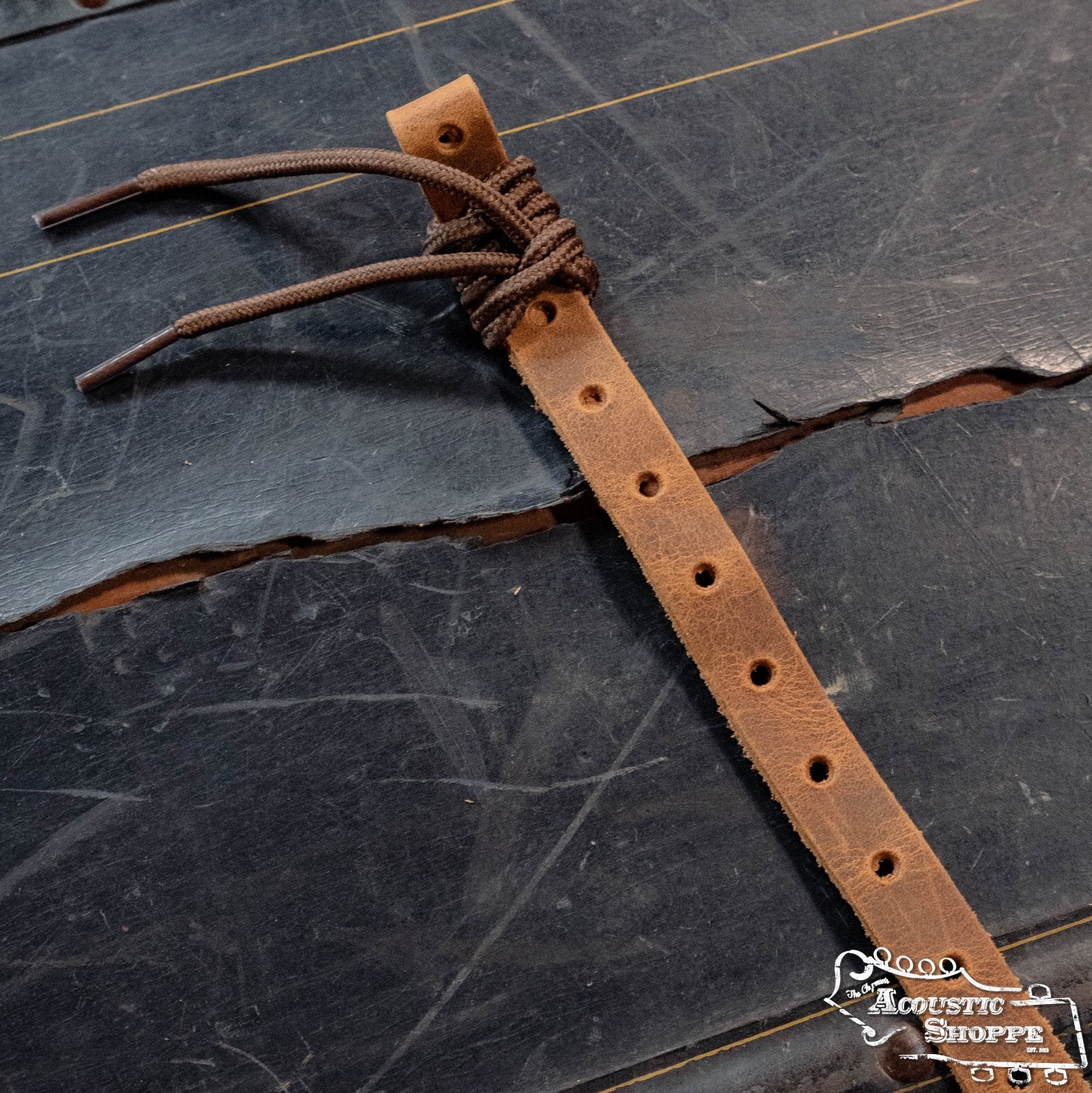 Deering Stitched Leather Cradle Banjo Strap - Tan - Image 3