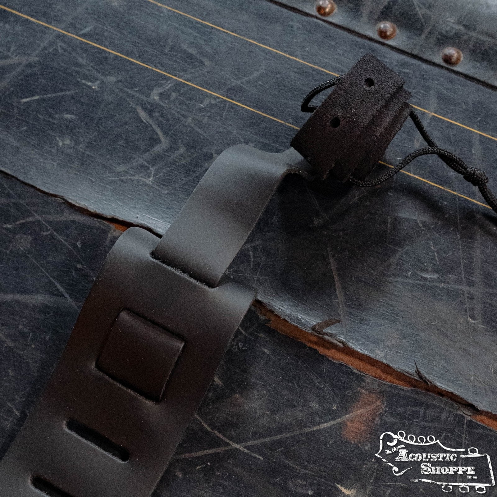Deering Woven Leather Banjo Strap - Black - Image 3