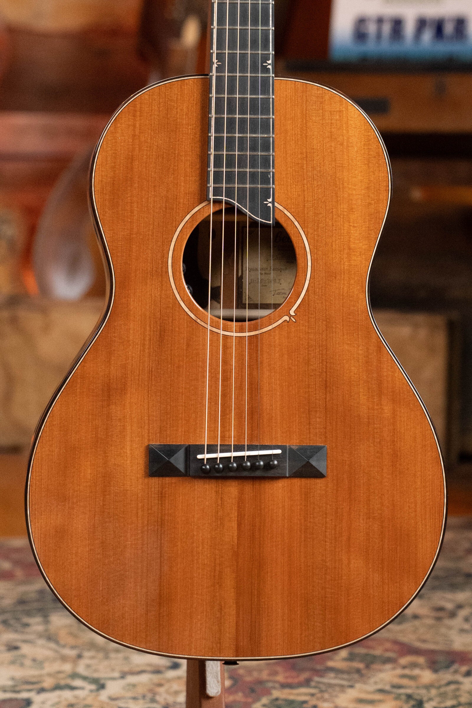 *Dread-Not Certified Used* Bedell Fireside Buckskin Redwood/Cocobolo Parlor Guitar w/LR Baggs Electronics #3001 - Image 9