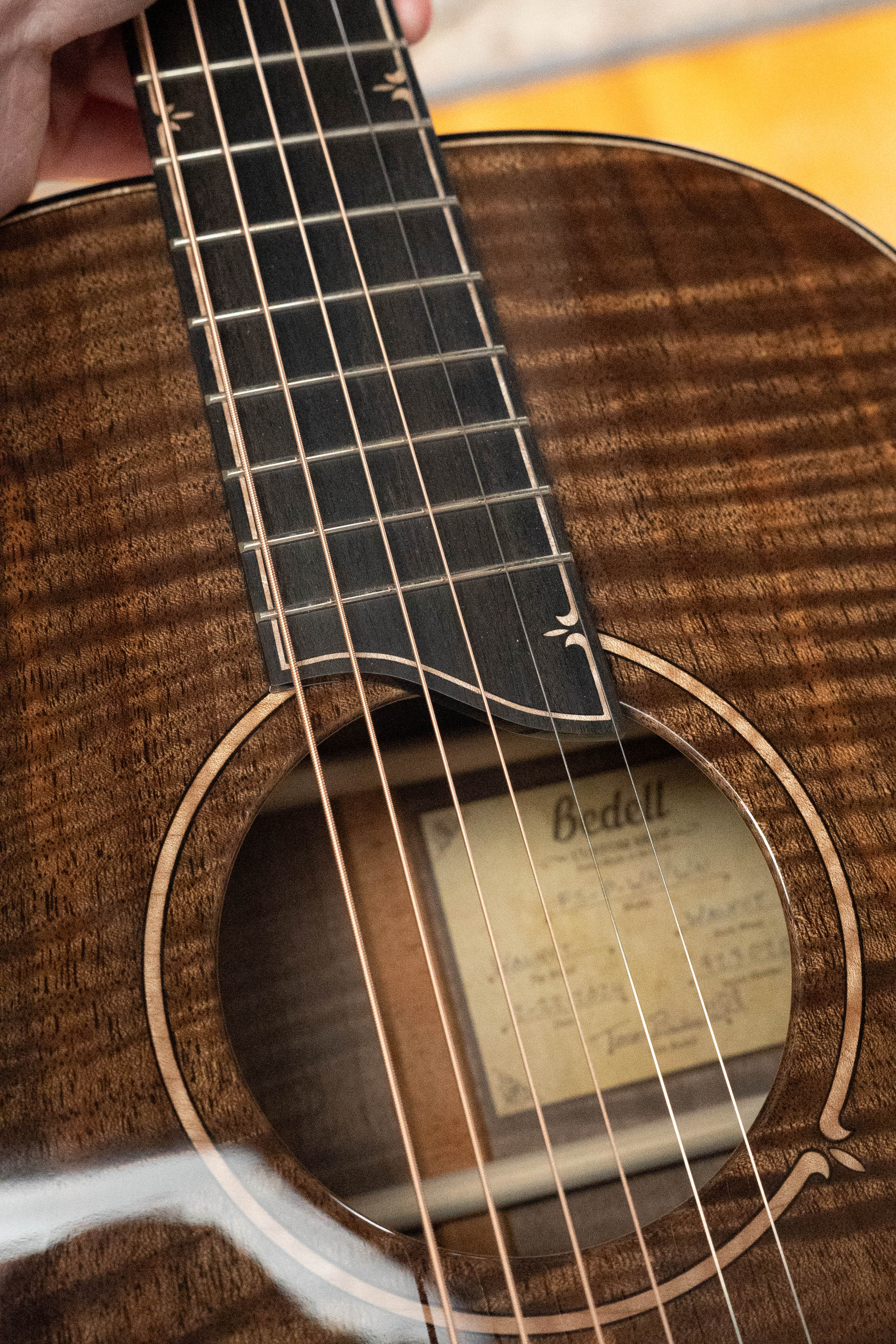 *Dread-Not Certified Used* Bedell Limited Edition Fireside Parlor All Walnut Acoustic Guitar #3020 - Image 4