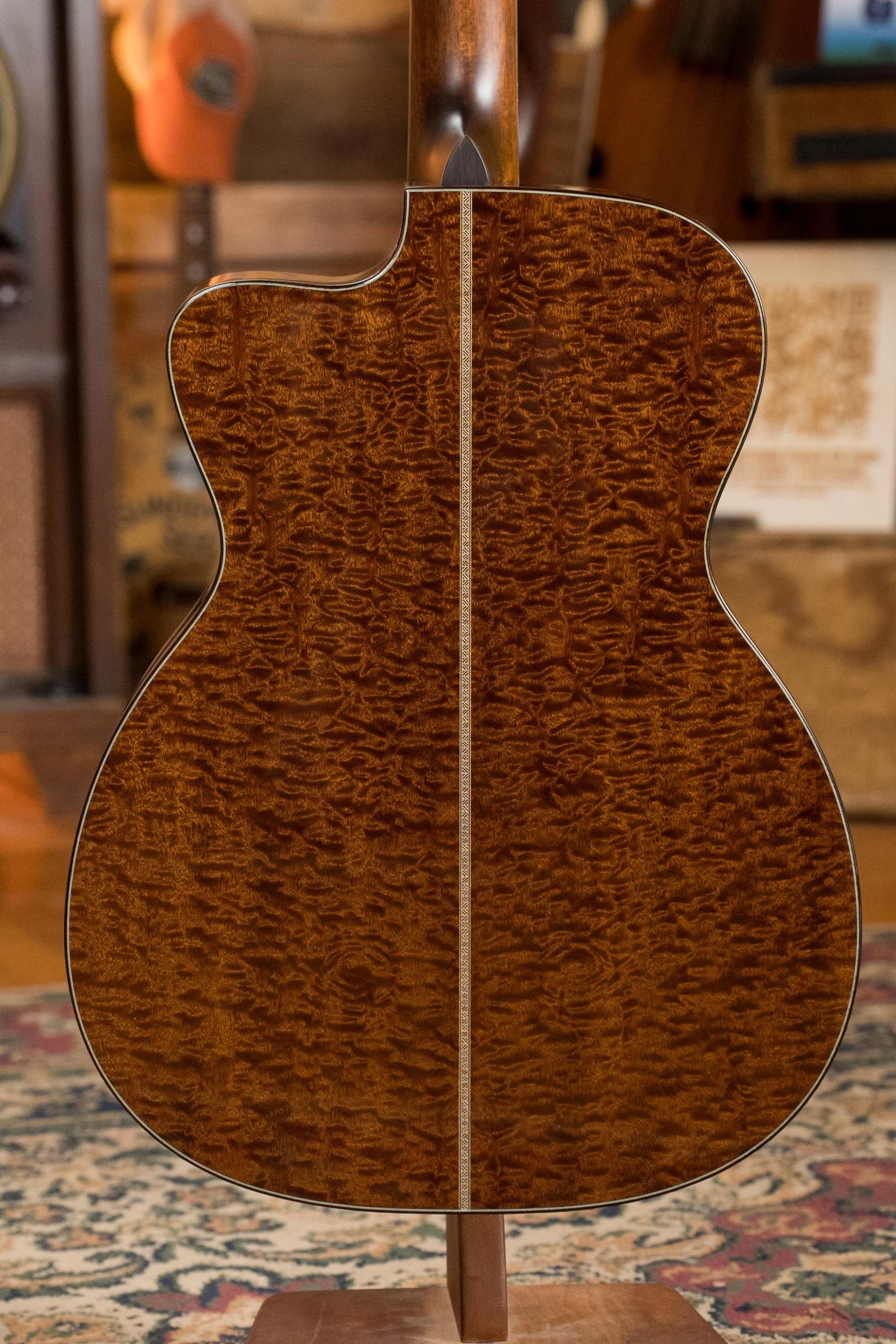 Eastman L-OMCE-QS Luthier Series Cutaway European Spruce/Quilted Sapele Orchestra Model Guitar w/LR Baggs Pickup #2812 - Image 12