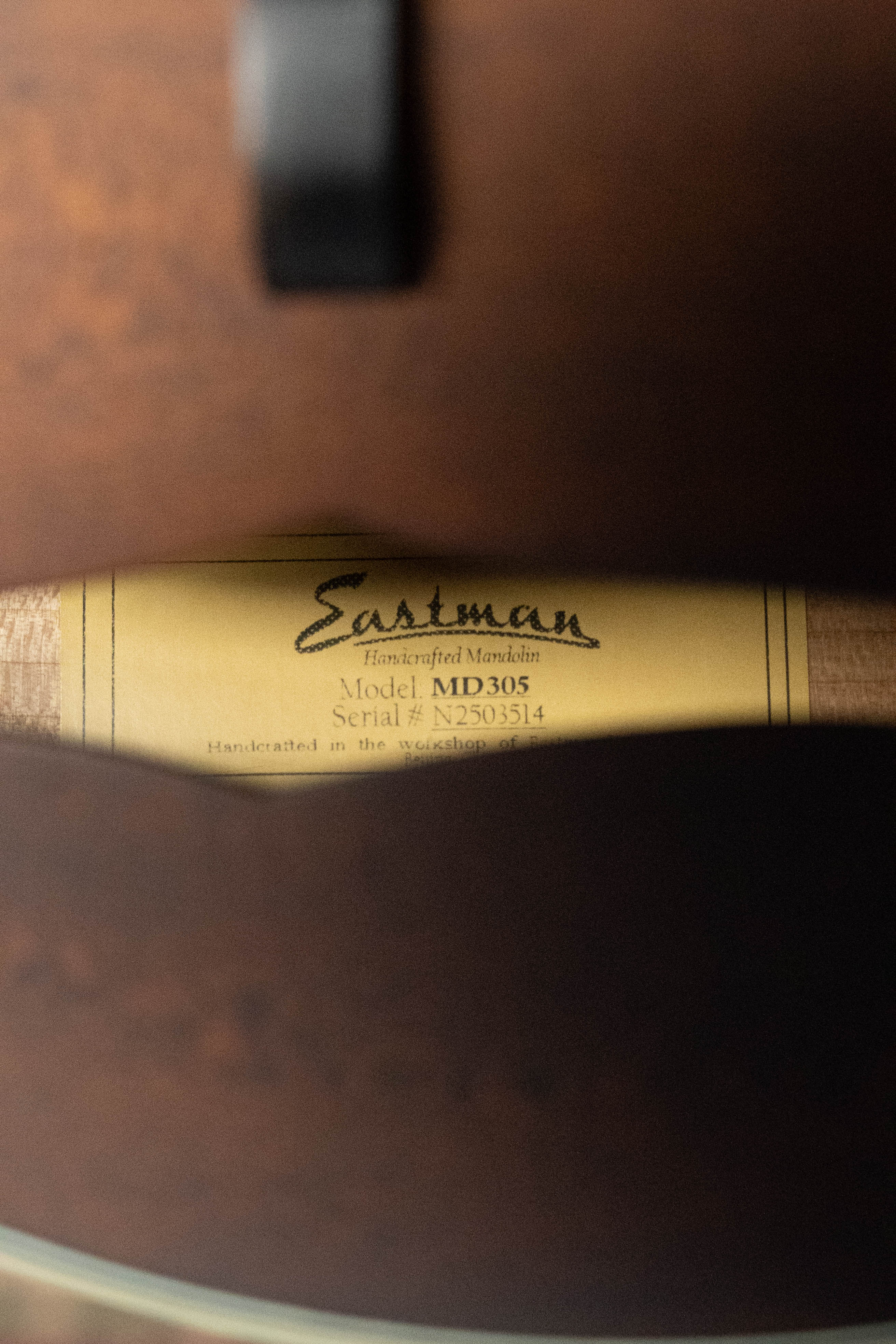 Eastman MD305 Spruce/Maple A-Style Hand-Carved Mandolin #3514 - Image 5