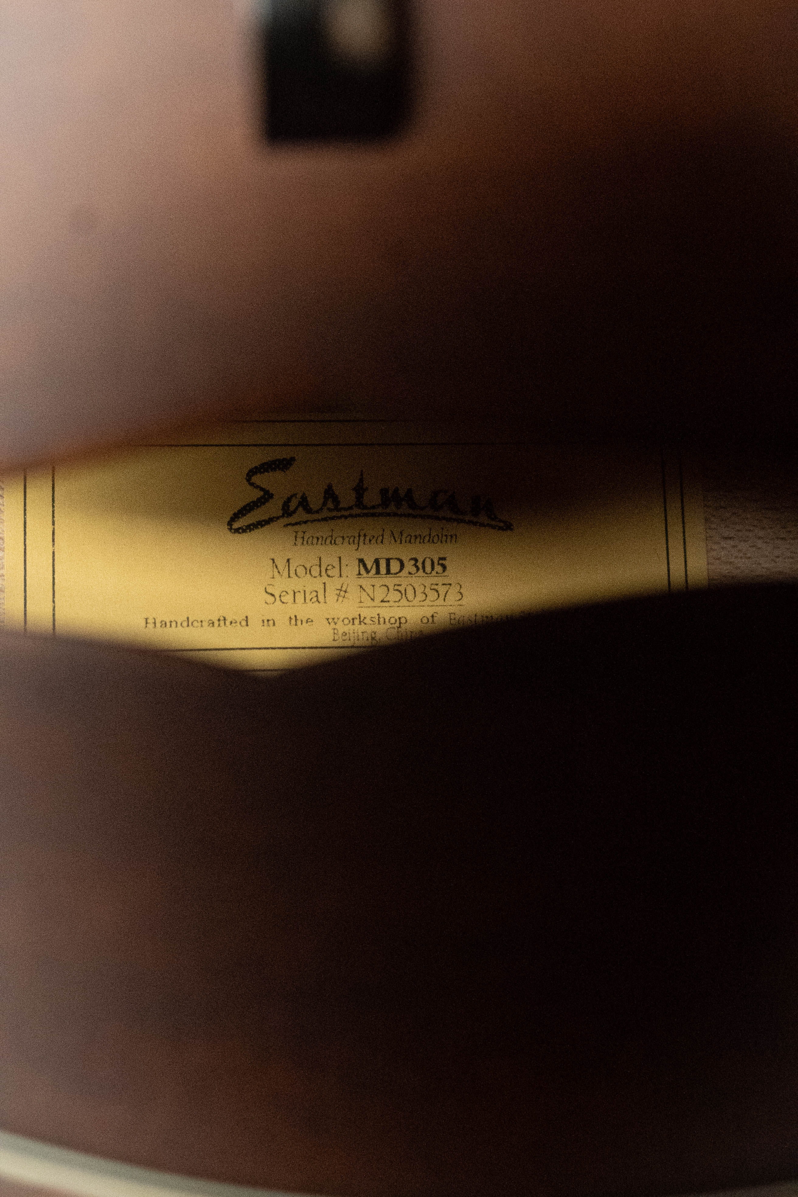 Eastman MD305 Spruce/Maple A-Style Hand-Carved Mandolin #3573 - Image 4