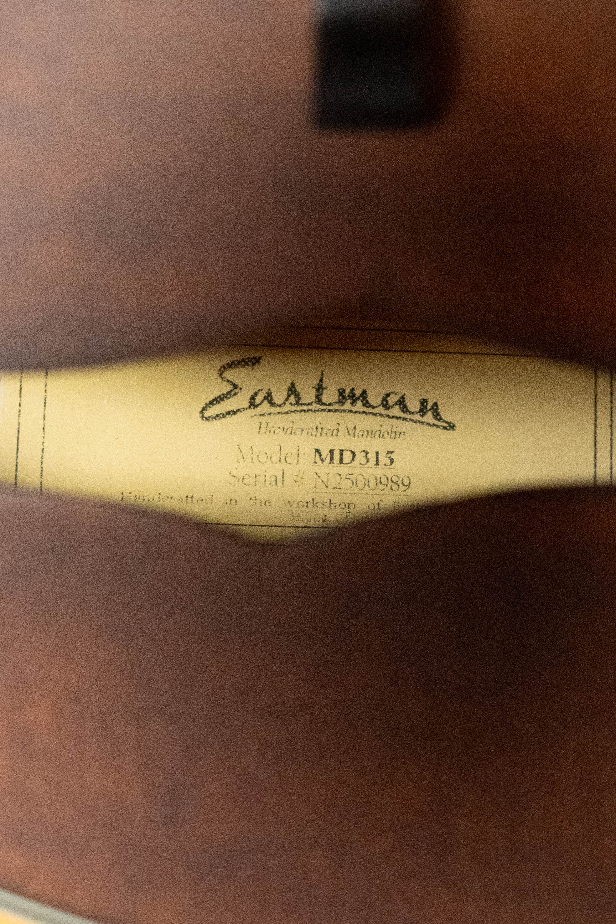 Eastman MD315 F-Style Hand-Carved Mandolin #0989 - Image 4