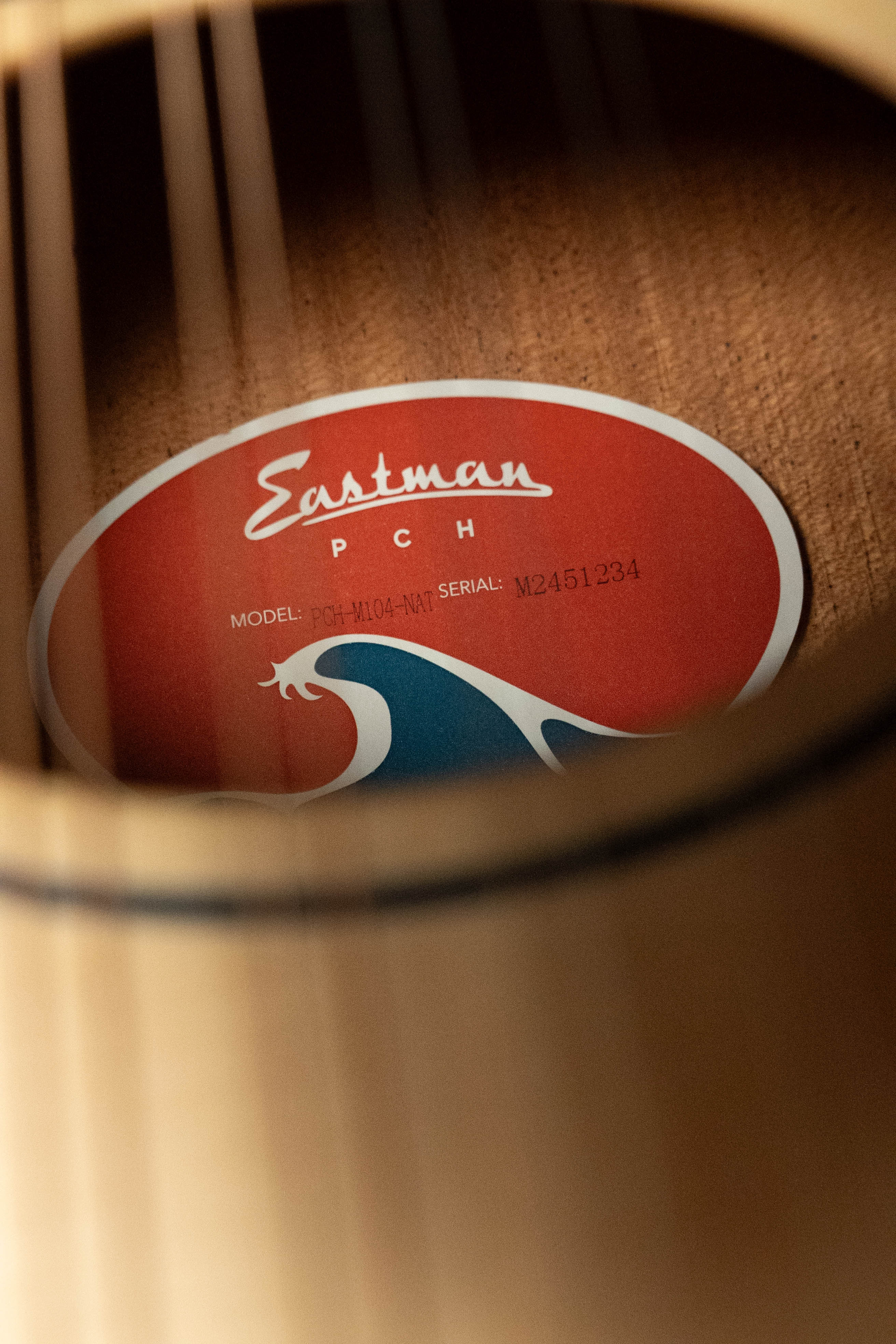 Eastman PCH-M104-NAT Solid Spruce/Laminated Mahogany Natural Flattop A-Style Mandolin #1234 - Image 3