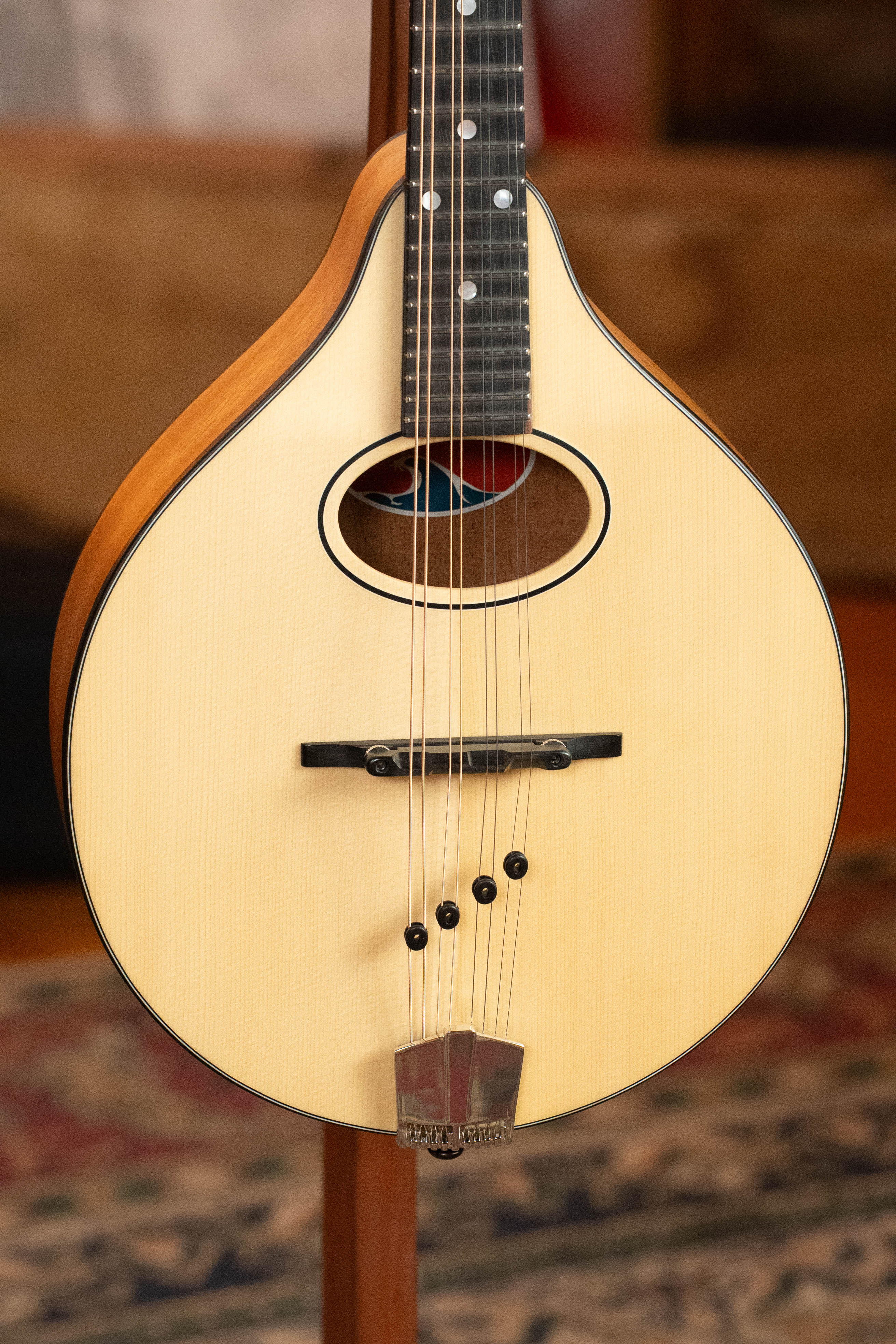 Eastman PCH-M104-NAT Solid Spruce/Laminated Mahogany Natural Flattop A-Style Mandolin #1239 - Image 6