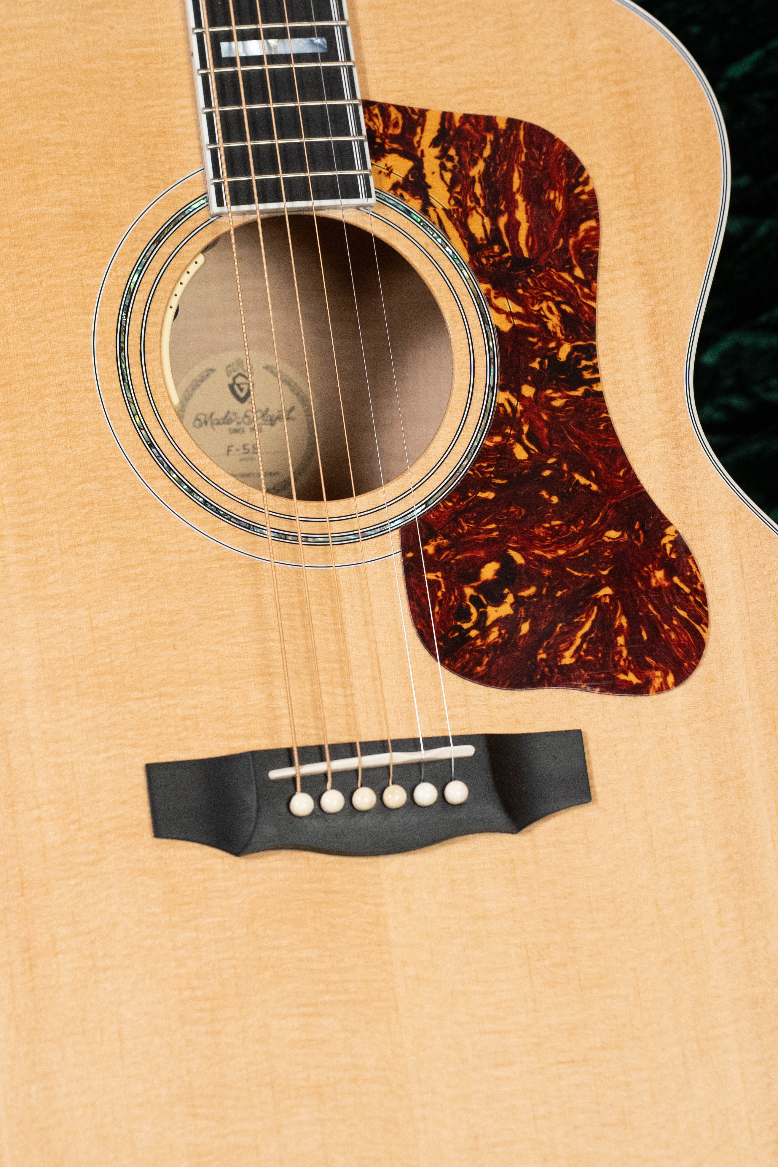 Guild F-55E Sitka/Maple Jumbo Natural Gloss Guitar w/Electronics #0842 - Image 3