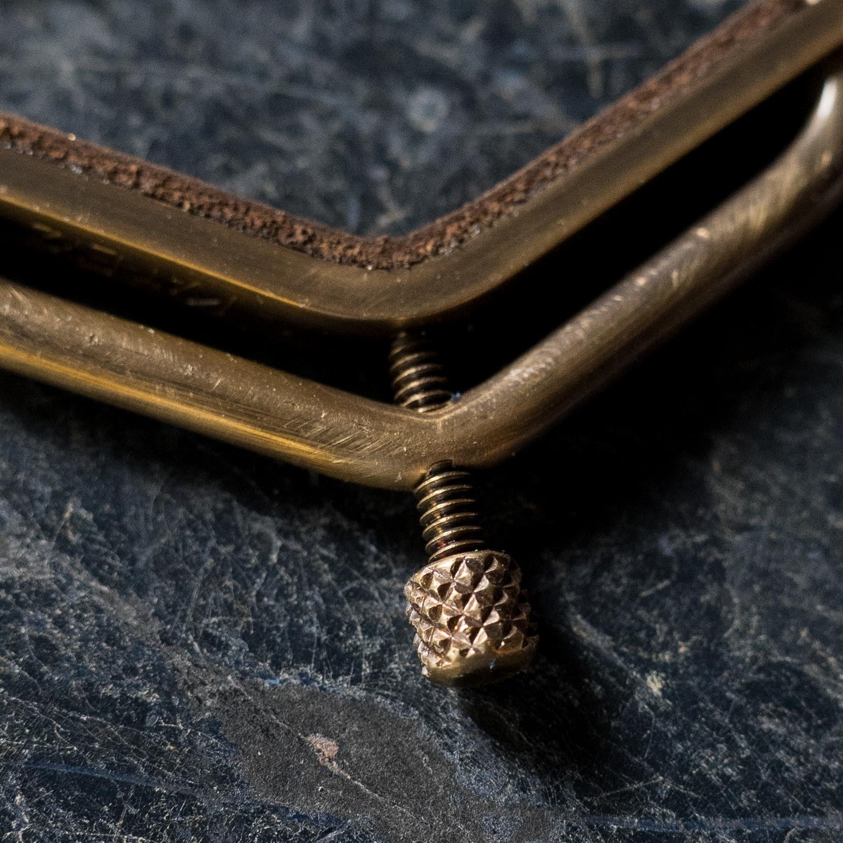 Kat Eyz "Antique" Brass 14" Radius Guitar Capo (1/4 TS) - Image 3