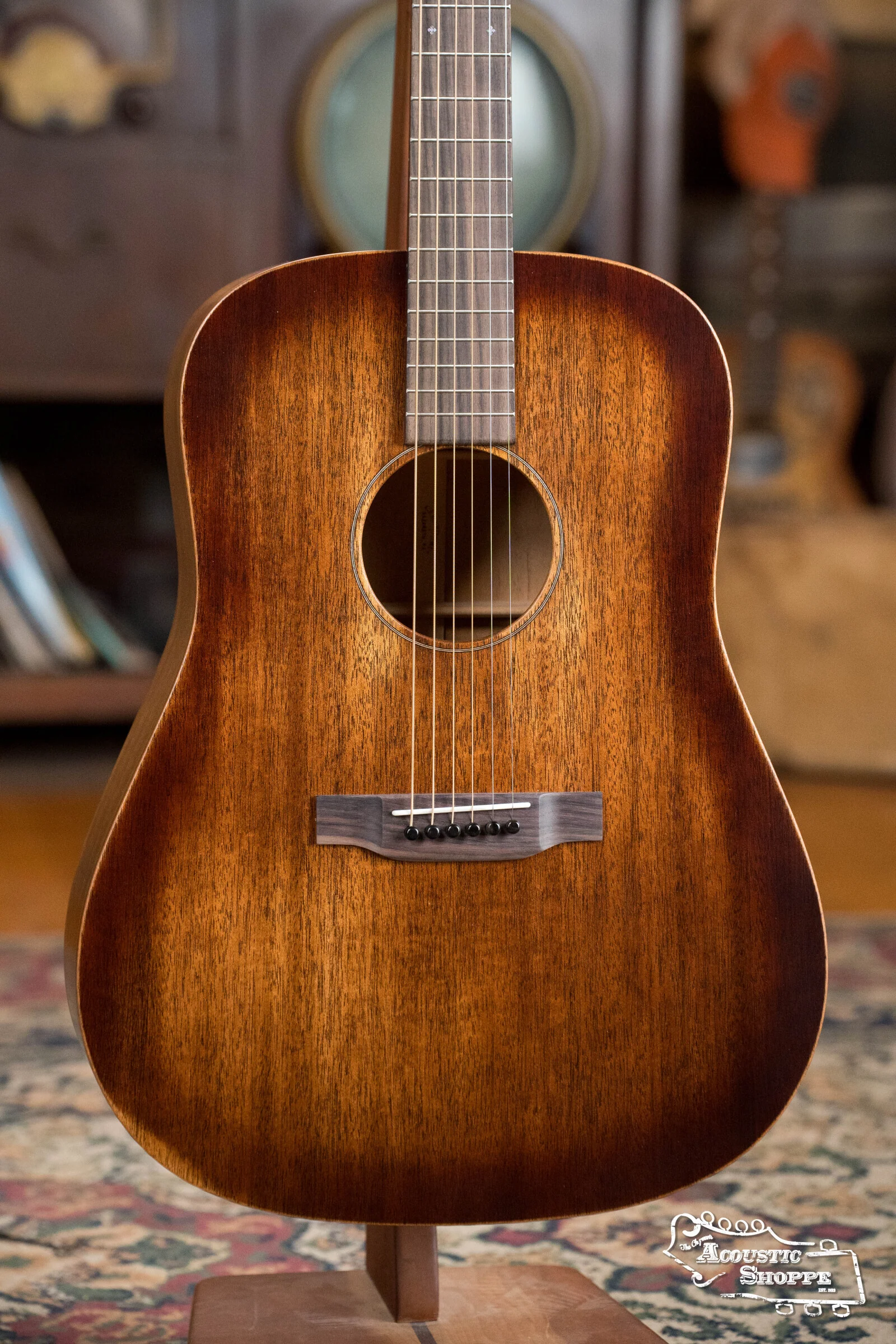 (Shop Worn) Martin D-15M StreetMaster® All Mahogany Satin Slope Shoulder Dreadnought Guitar w/Mahogany Burst Top Color #0046 - Image 5