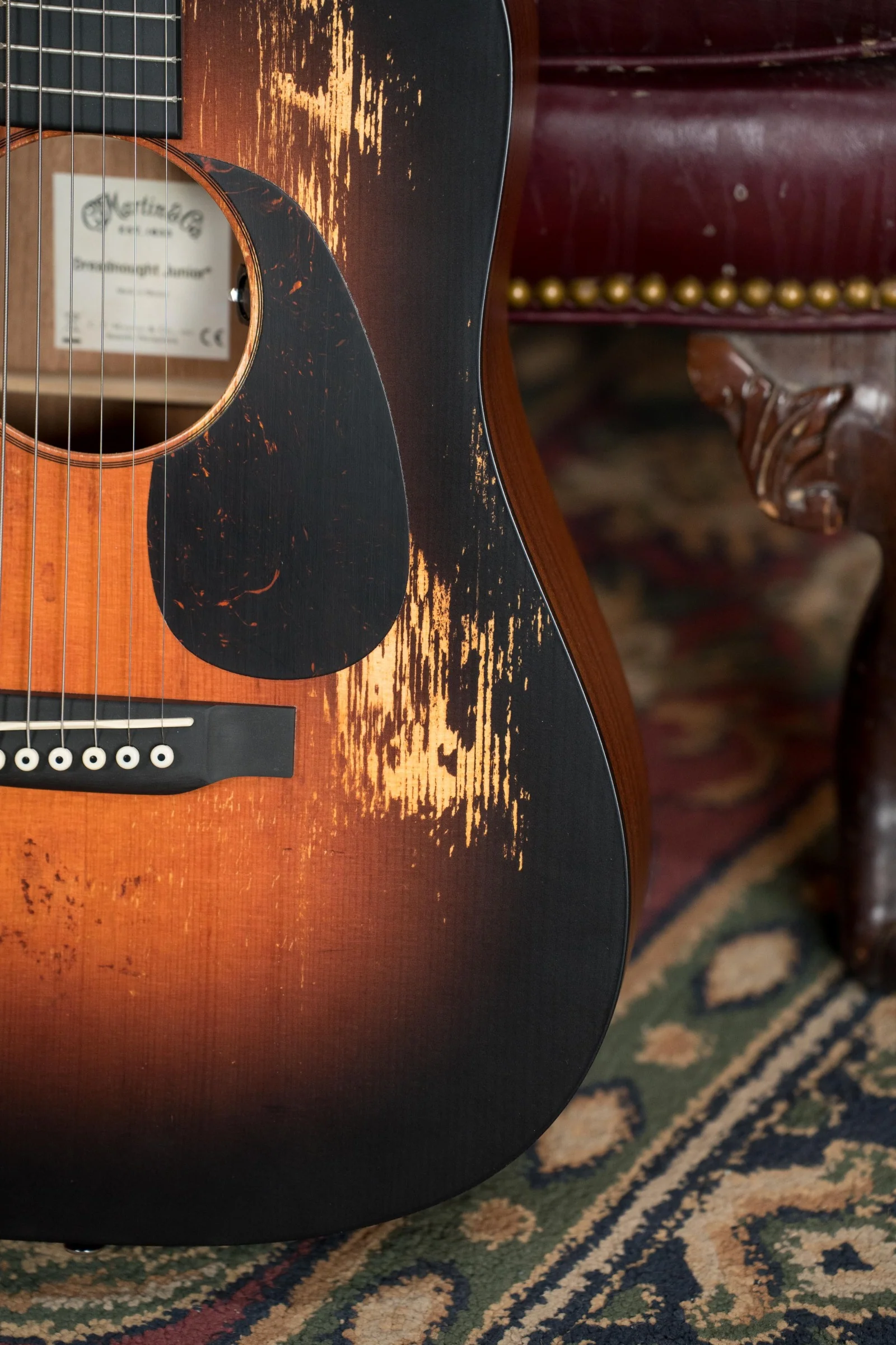 Martin D Jr E Streetlegend Burst Spruce/Sapele Aged-Look Dreadnought Guitar w/Martin Electronics #2363 - Image 4