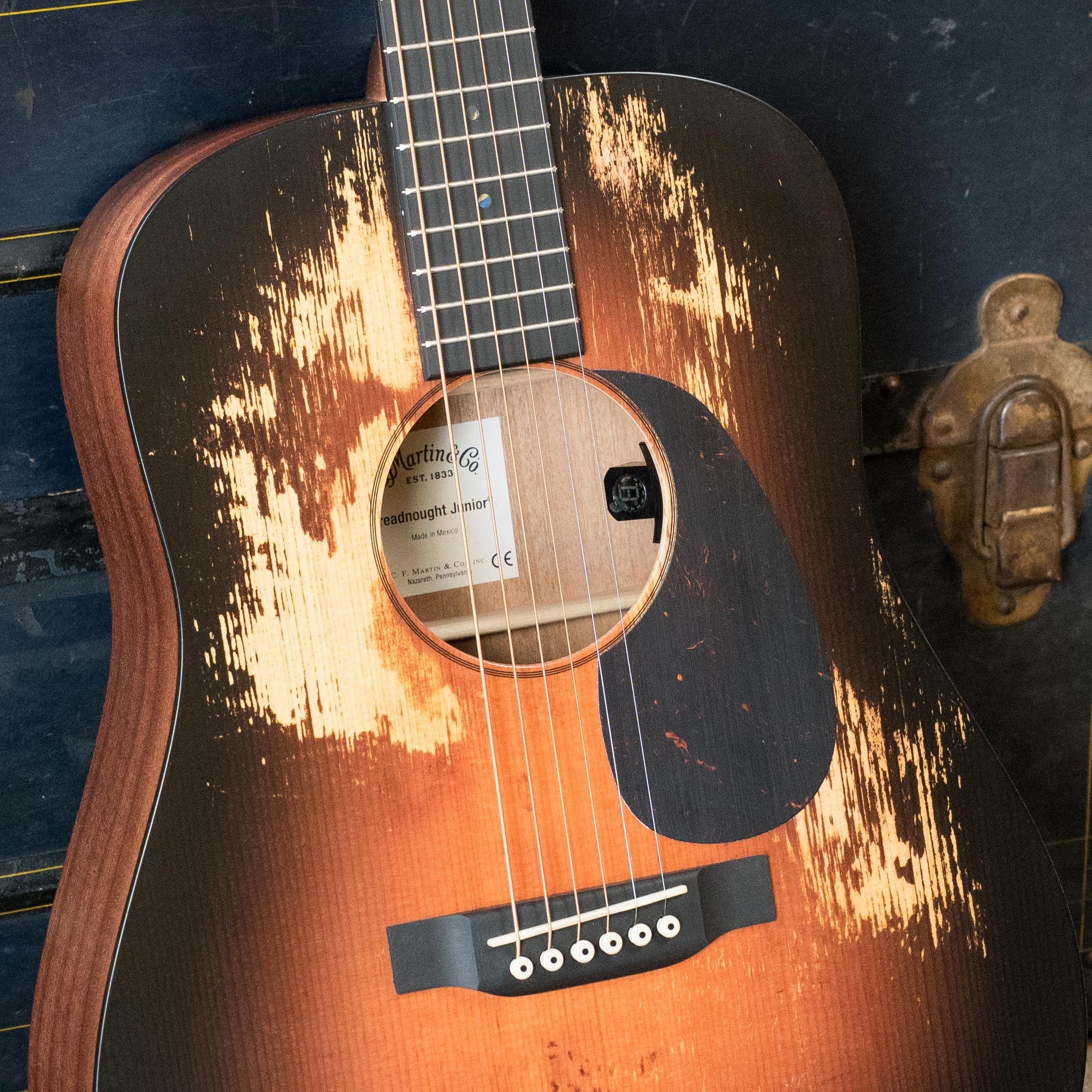 Martin D Jr E Streetlegend Burst Spruce/Sapele Aged-Look Dreadnought Guitar w/Martin Electronics #3866
