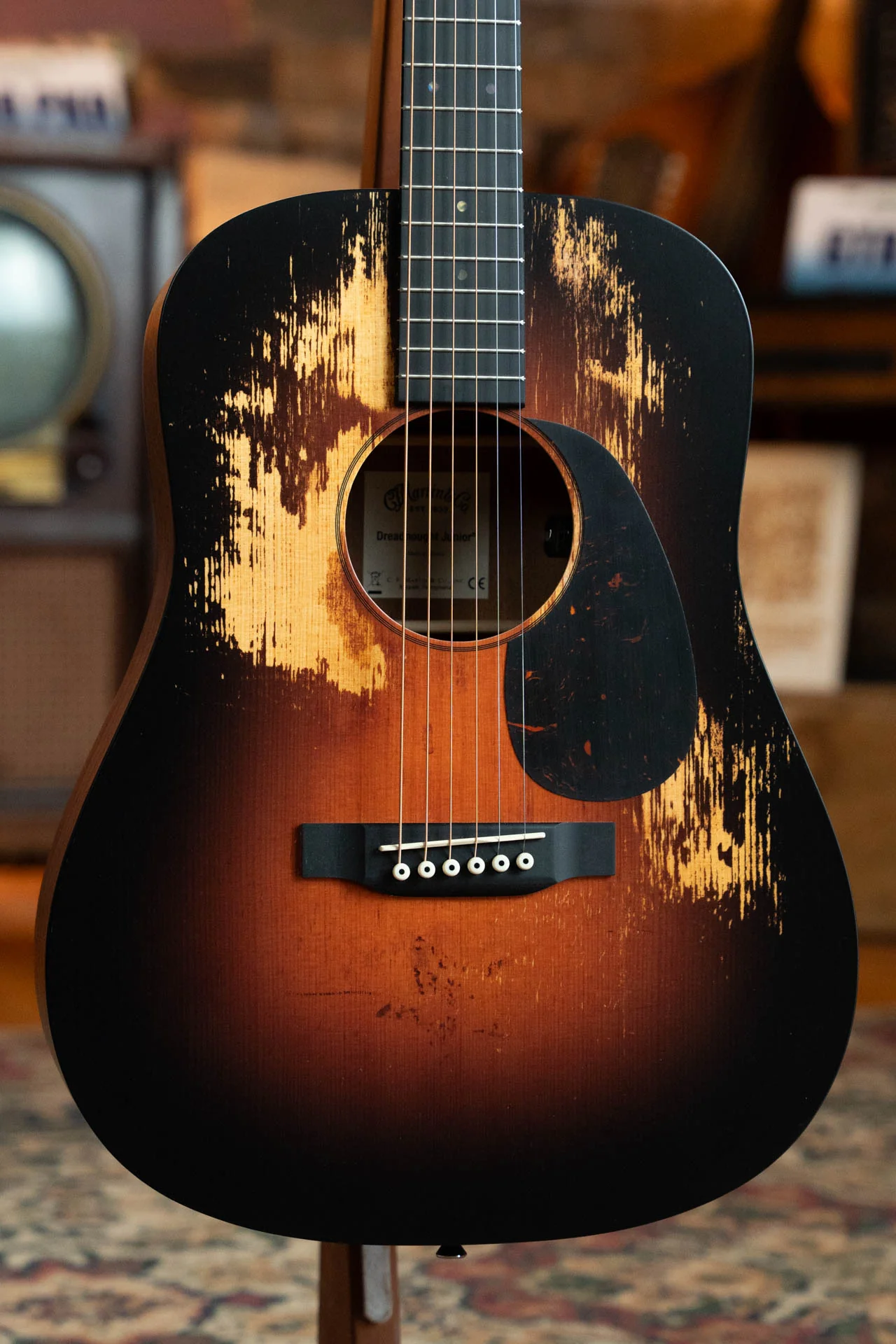 Martin D Jr E Streetlegend Burst Spruce/Sapele Aged-Look Dreadnought Guitar w/Martin Electronics #3872 - Image 3