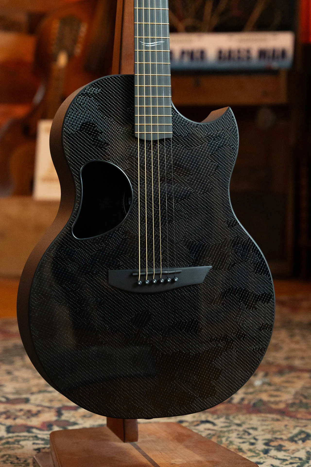 McPherson Blackout Carbon Fiber Sable Camo Top w/ Evo Frets and Black Gotoh Tuners #2764 - Image 6