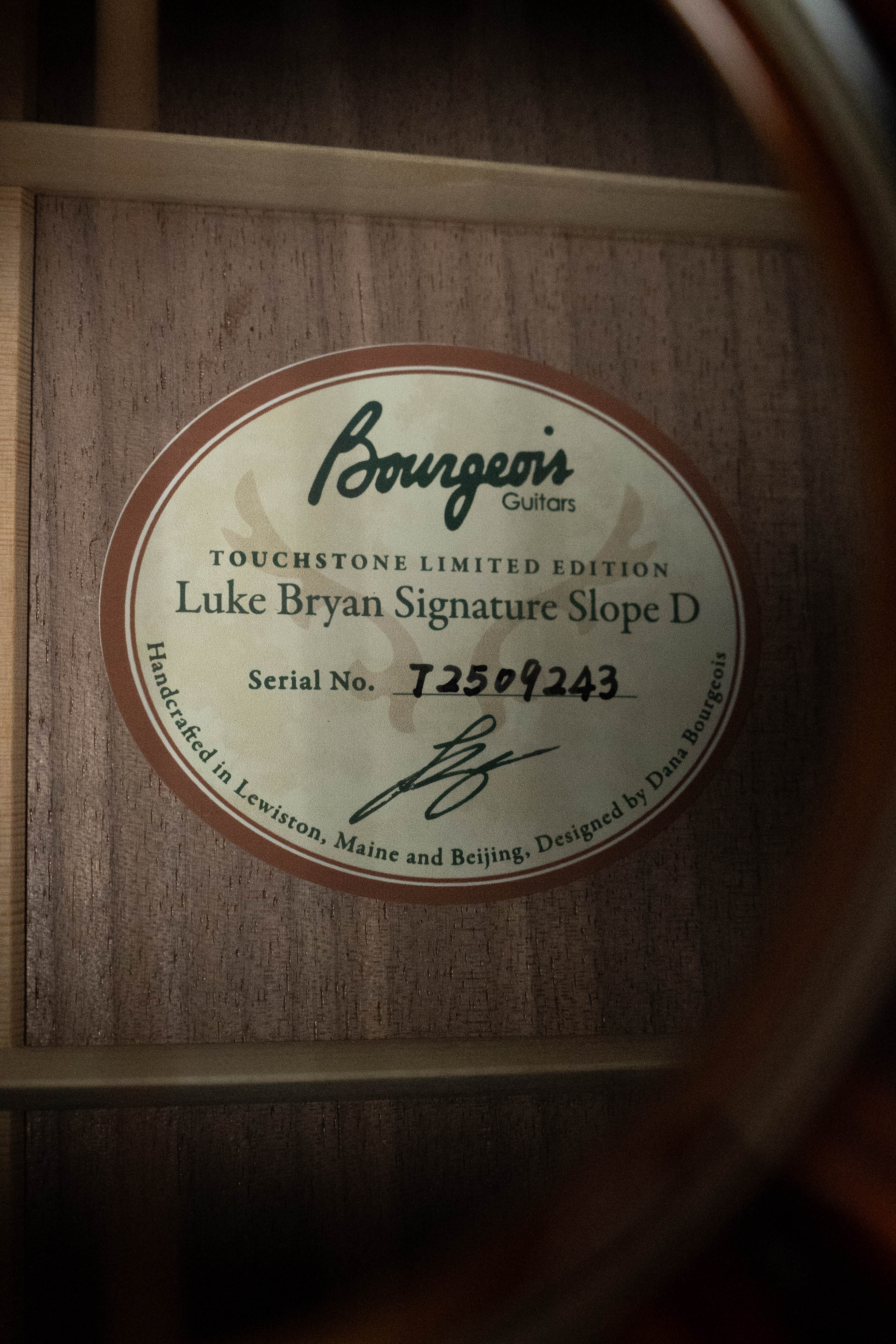 *New 2026 Model* Bourgeois Limited Edition Luke Bryan Touchstone Series Aged Tone Sitka/Walnut Slope Shoulder Dreadnought Acoustic Guitar #9243 - Image 4