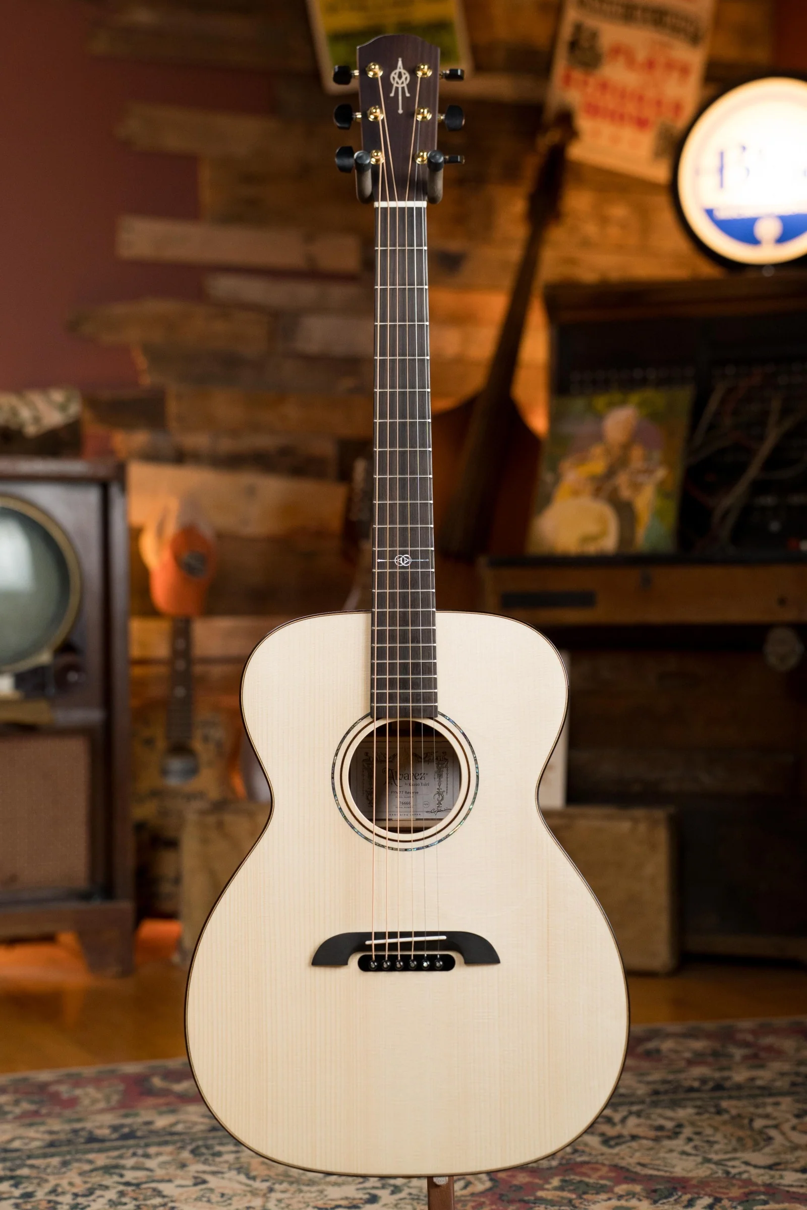 Alvarez Yairi Masterworks Series FYM77 Reserve 1 of 6 Worldwide Adirondack/Flamed Black Walnut OM Acoustic Guitar #6666 - Image 6