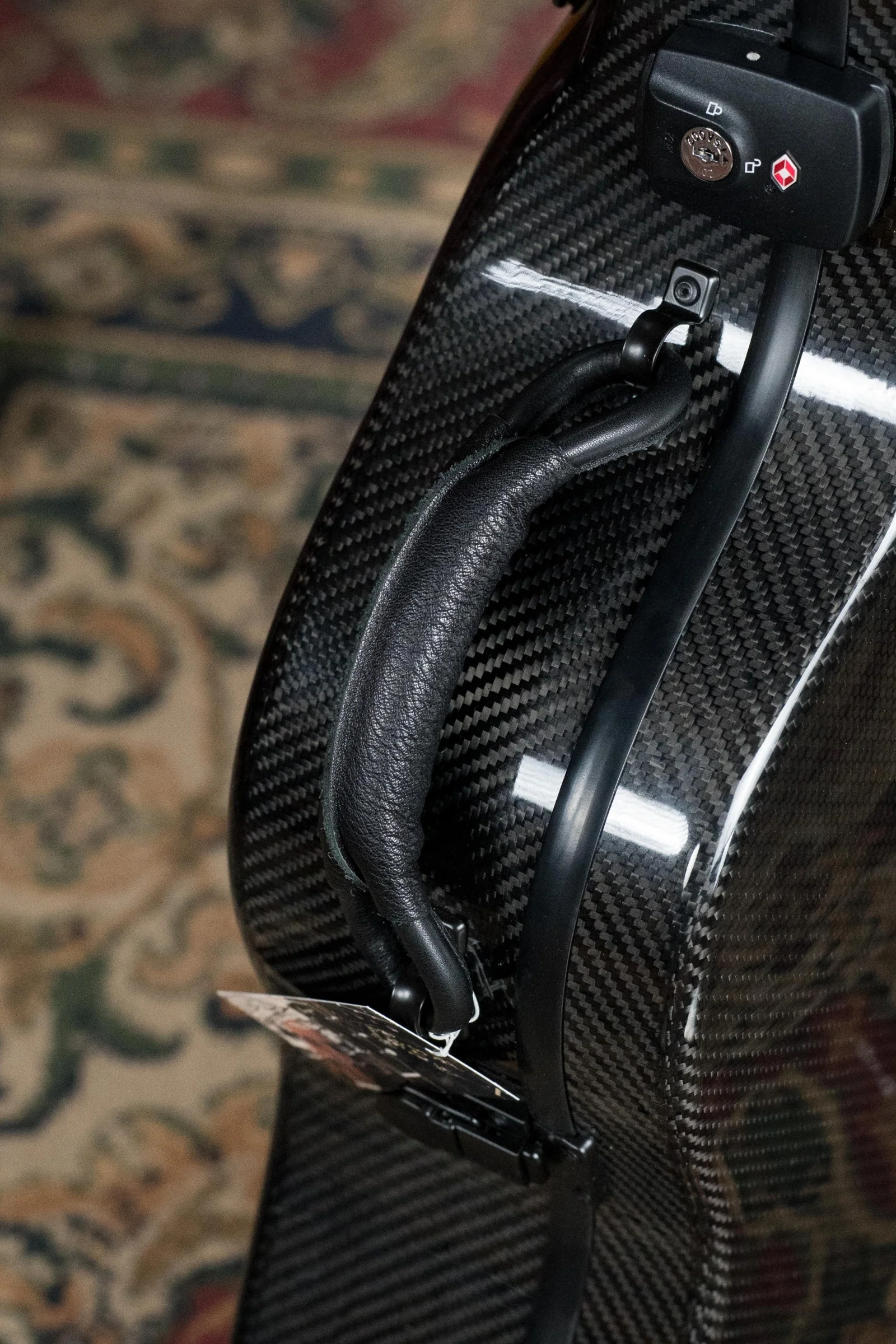 TKL C4001 Voyager Carbon Fiber Classical 12F /OO 14F Case - Black w/Blue Interior - Image 5