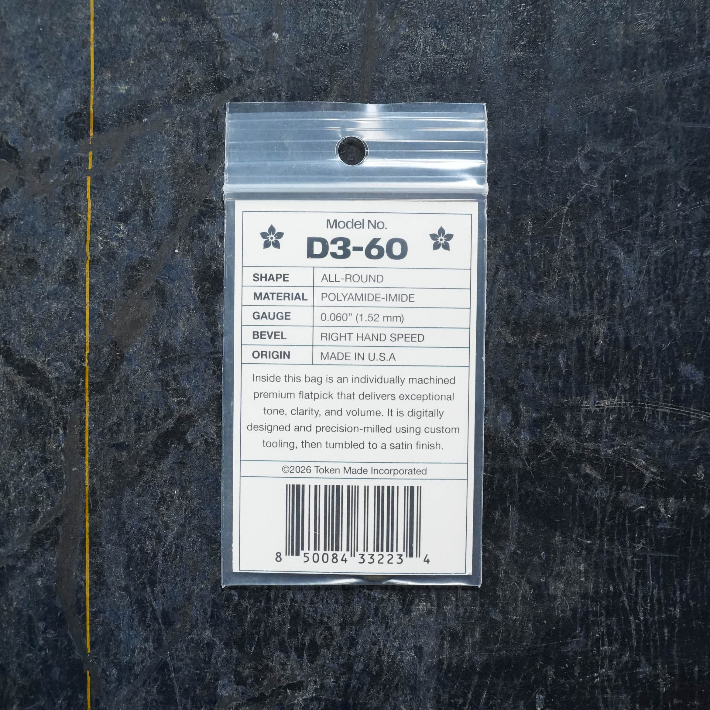Token D3-60 GREEN Flatpick - All Round 1.52mm - Image 2