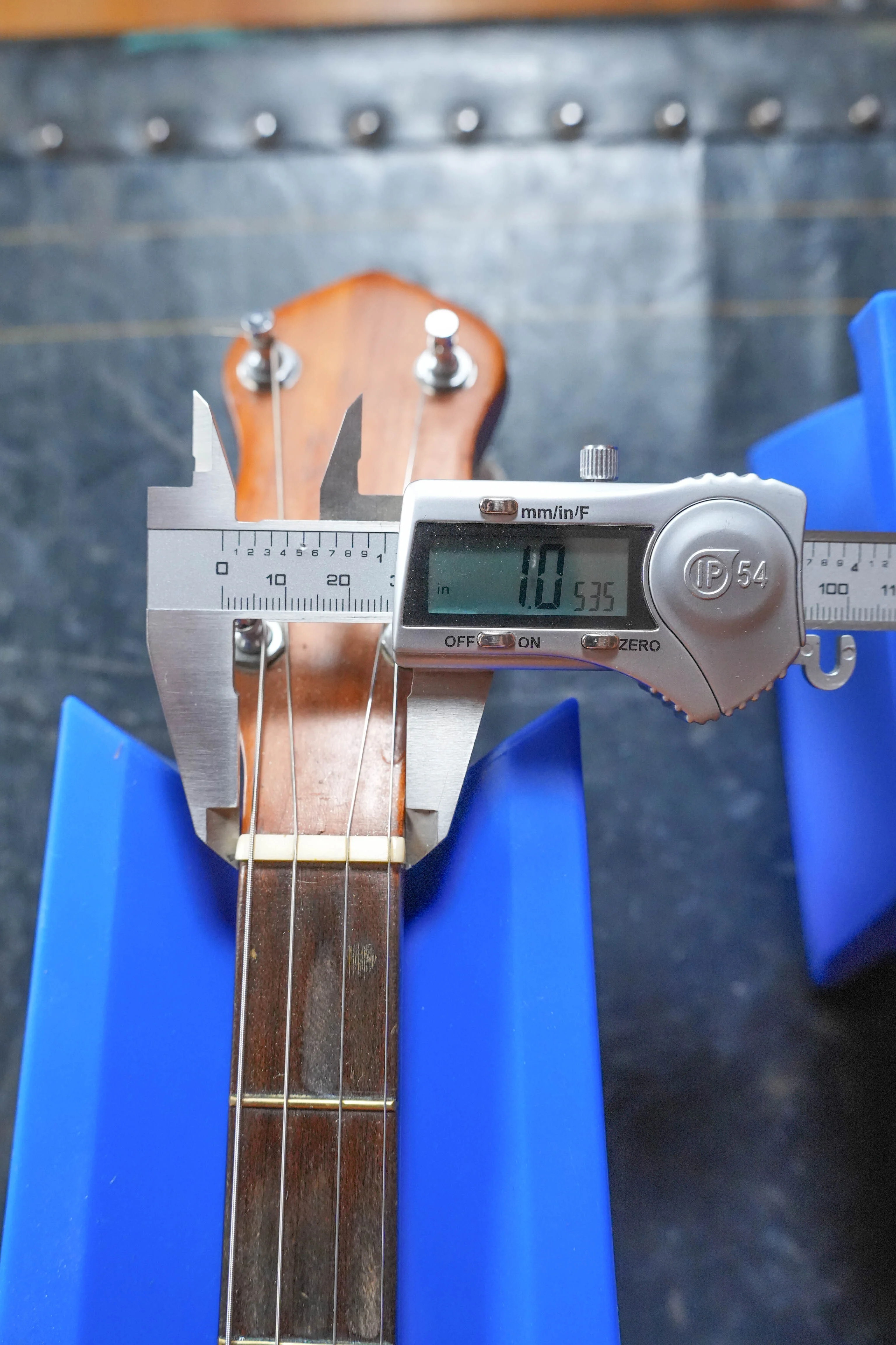 (Used) 1970s Unbranded Aluminum Rim Tenor Banjo with Decorative Inlayed Resonator - Image 14
