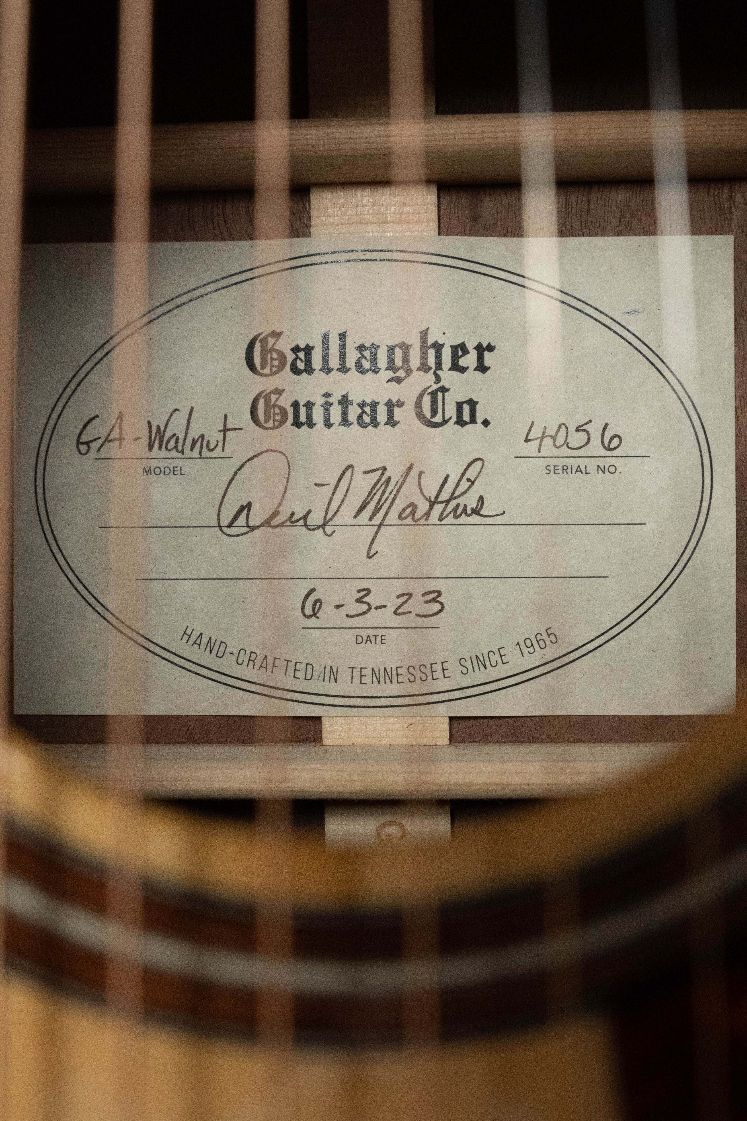 (Used) 2023 Gallagher GA-50 Sitka/Walnut Dreadnought Acoustic Guitar #4056 - Image 4