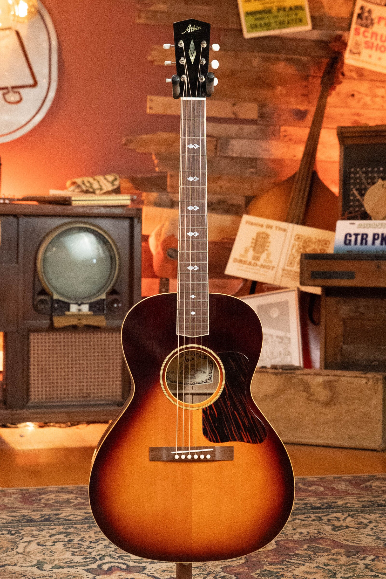 (Used) Atkin L36 Custom Baked Adirondack/Figured Yew Parlor Acoustic Guitar #2060 - Image 7