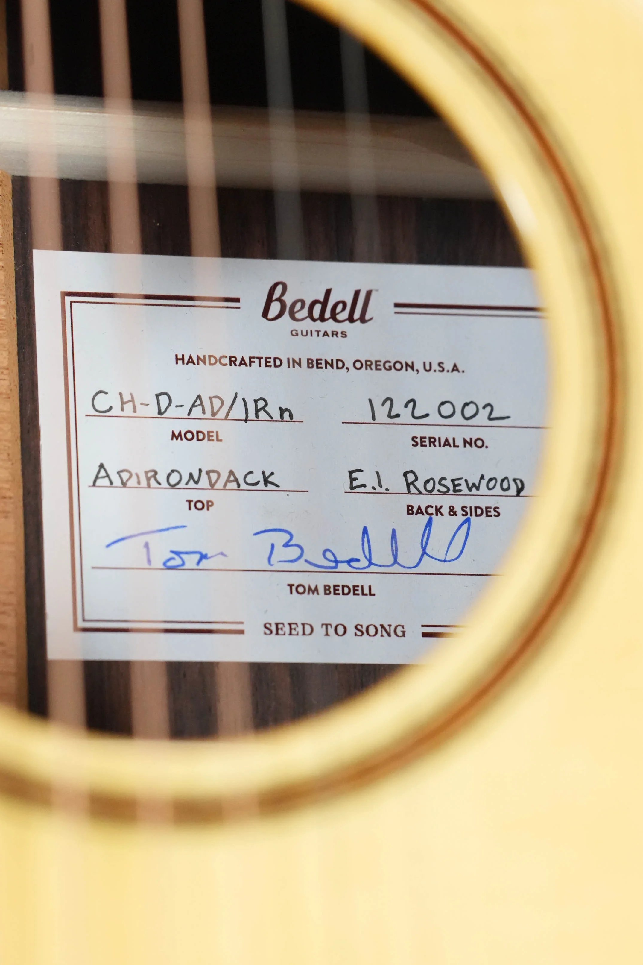 (Used) 2022 Bedell CH-O-AD/IRn Adirondack Spruce/East Indian Rosewood Orchestra w/ K&K Pure Mini #2002 - Image 4