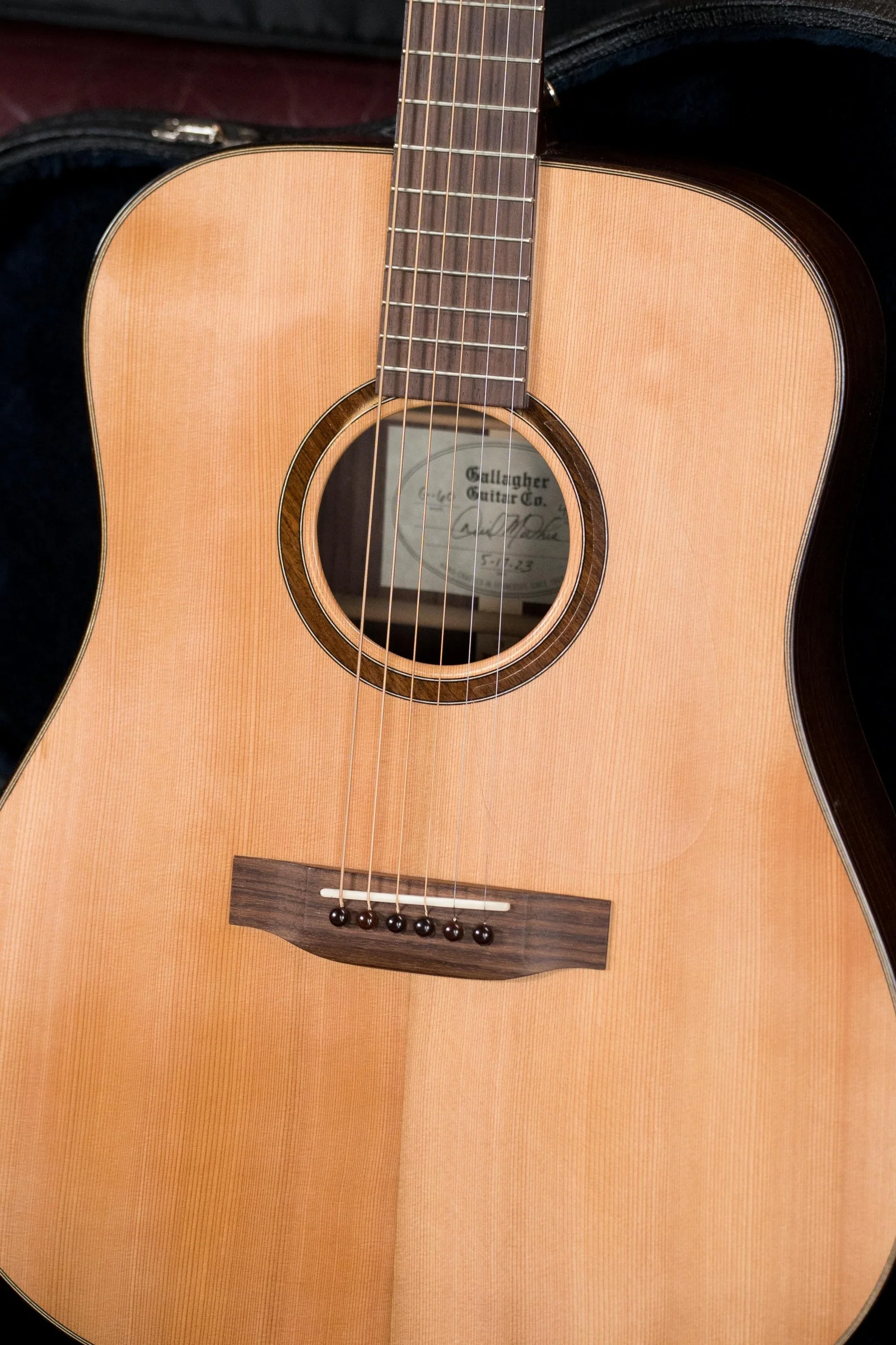 (Used) Gallagher 2023 G-60 Red Cedar/Indian Rosewood Dreadnought Acoustic Guitar #4049 - Image 16