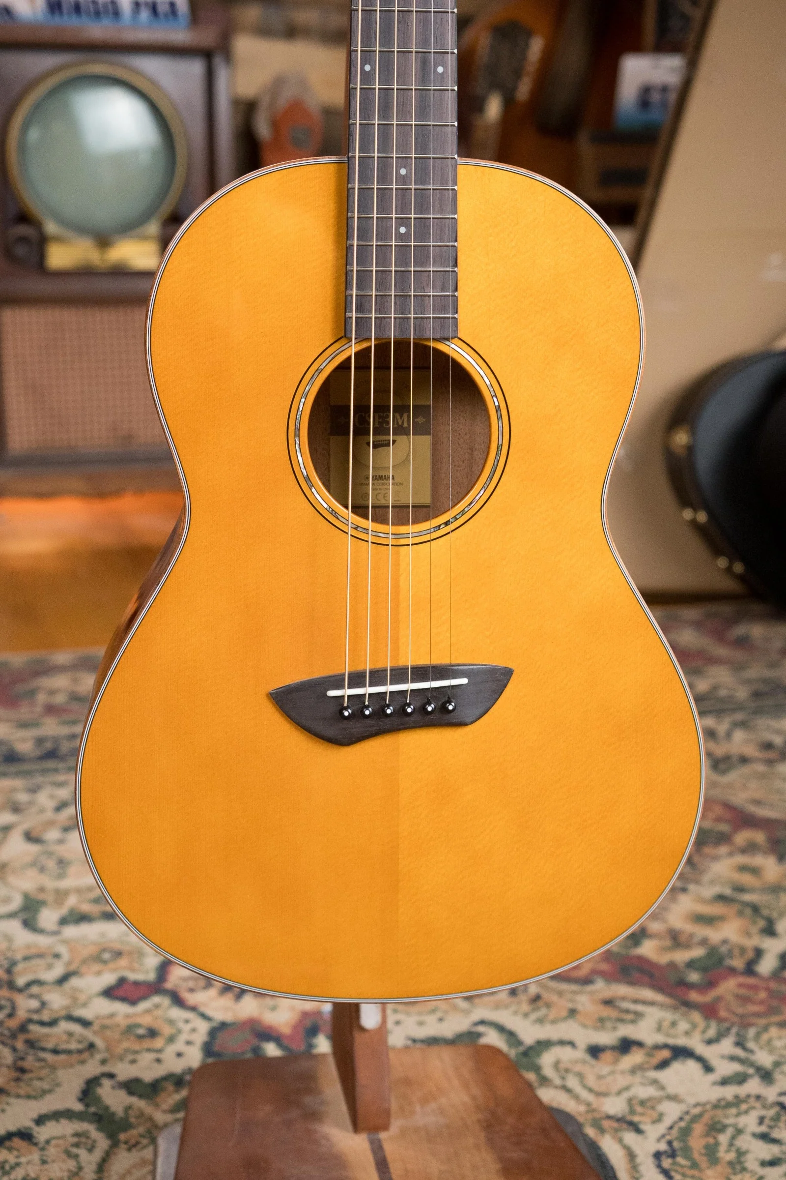 Yamaha CSF3M VN Sitka/Mahogany Vintage Natural Parlor Guitar w/Passive SRT Piezo System #1043 - Image 6
