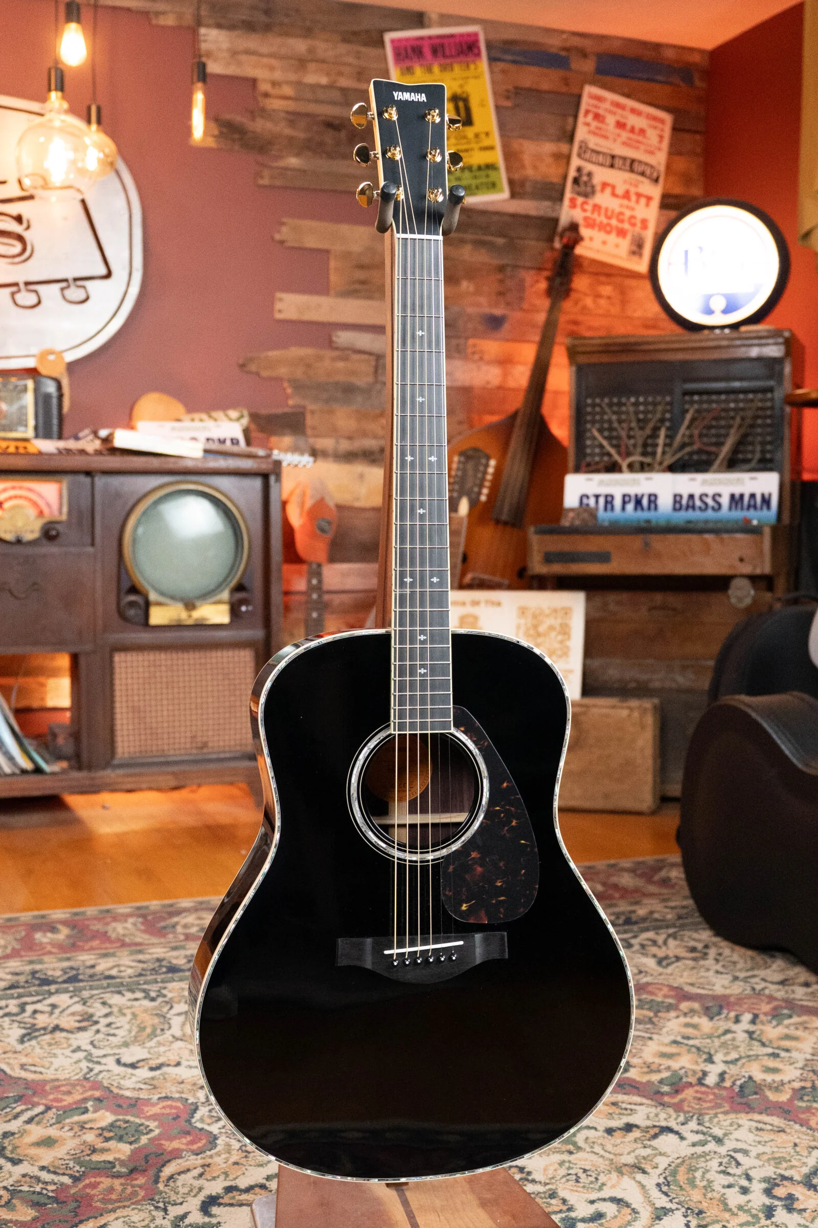 Yamaha LL16DRB ARE LL Series Engelmann/Rosewood Black Dreadnought Acoustic Guitar w/ SRT Zero Impact Pickup #0581 - Image 5
